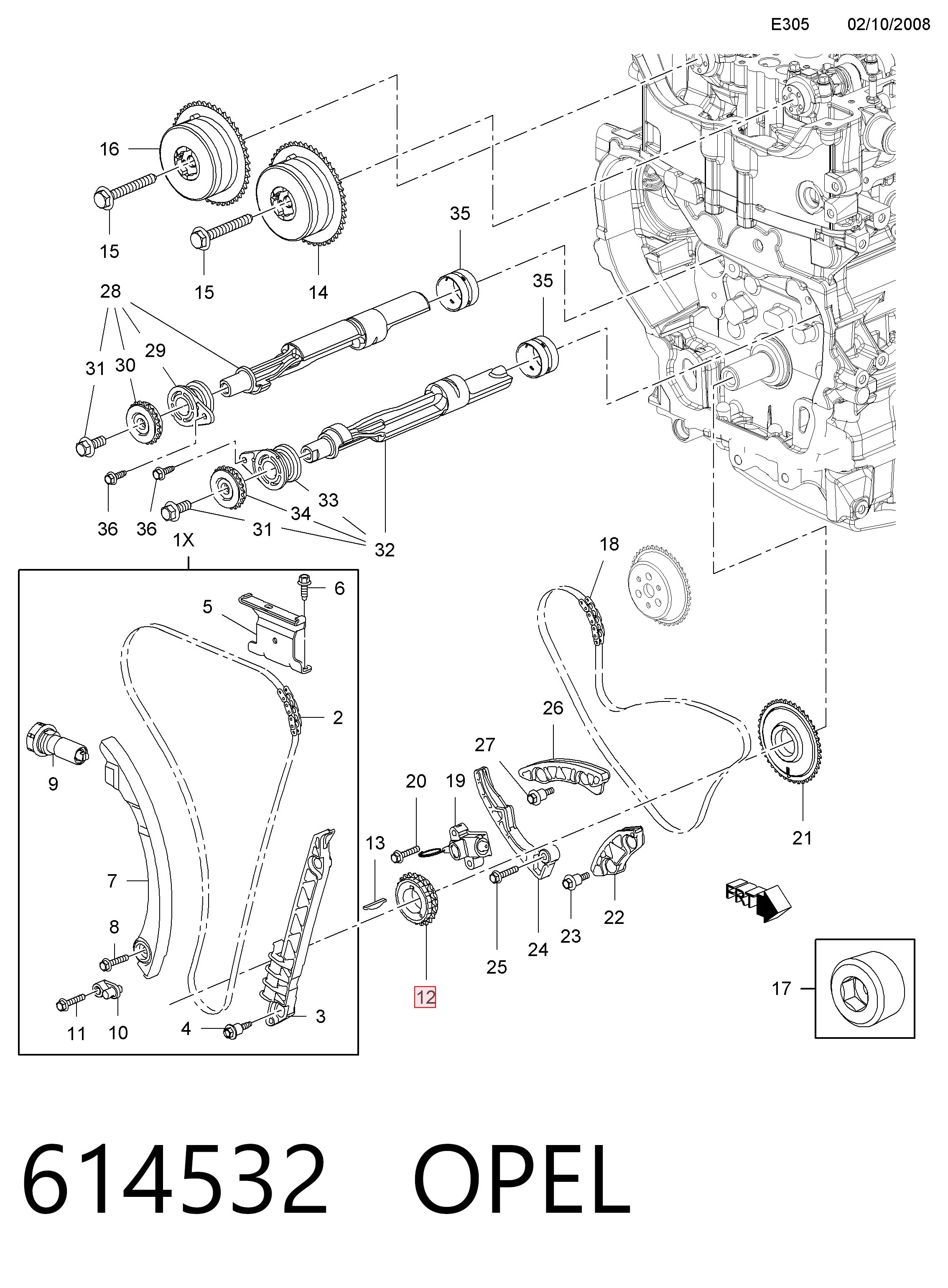 68151685AA Chrysler Зірочка приводу коленвала двигуна