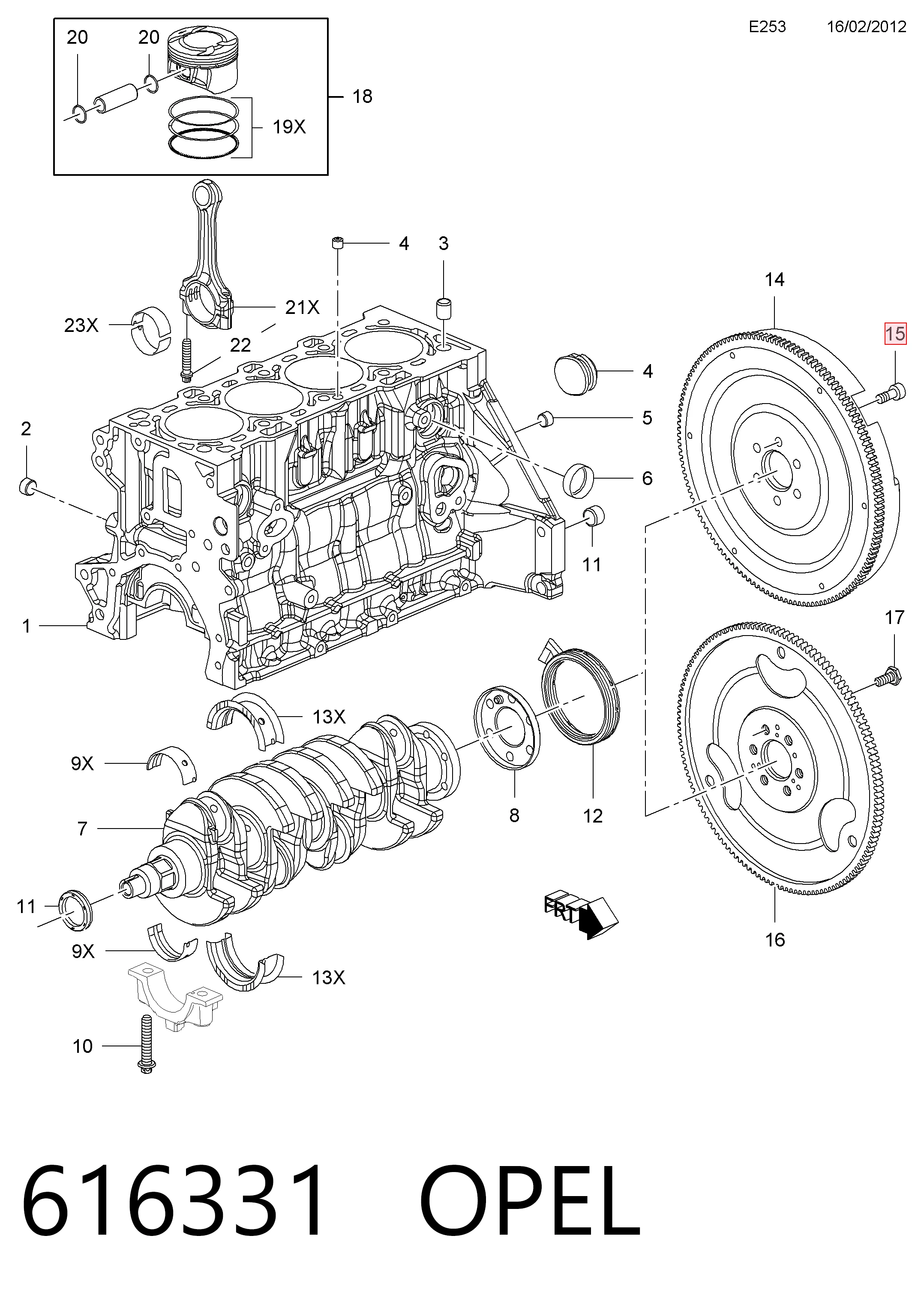 Болт кріплення маховика 94500811 Peugeot/Citroen