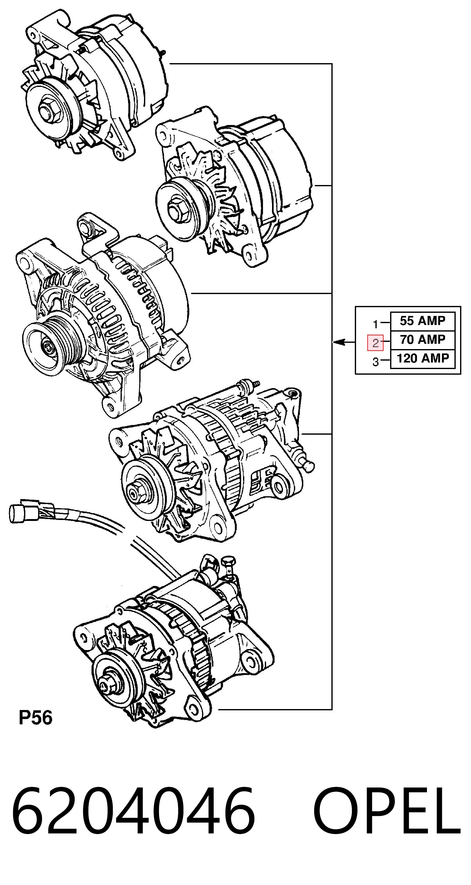 6204046 Opel Авто генератор