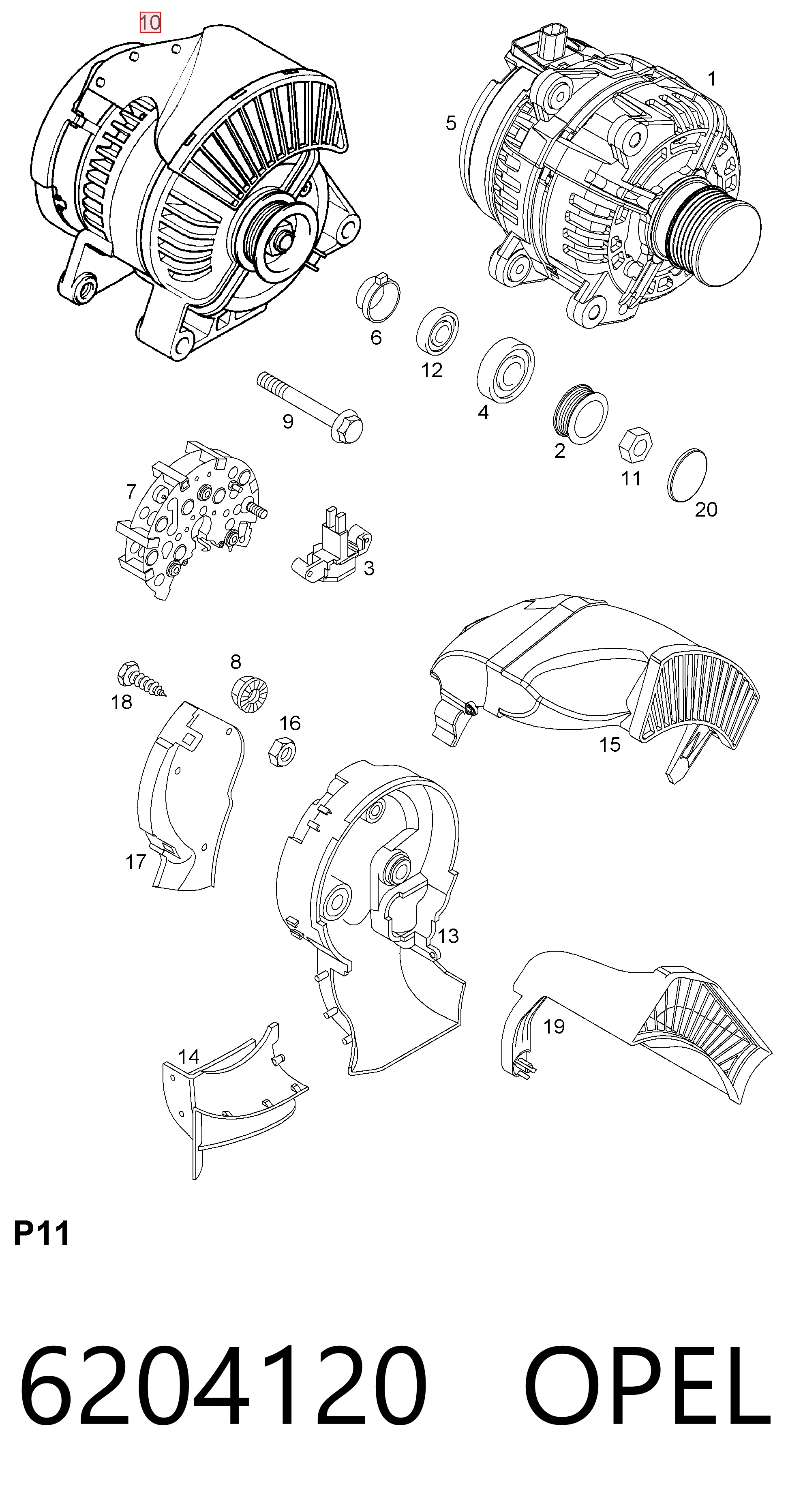 Генератор 24256224 General Motors