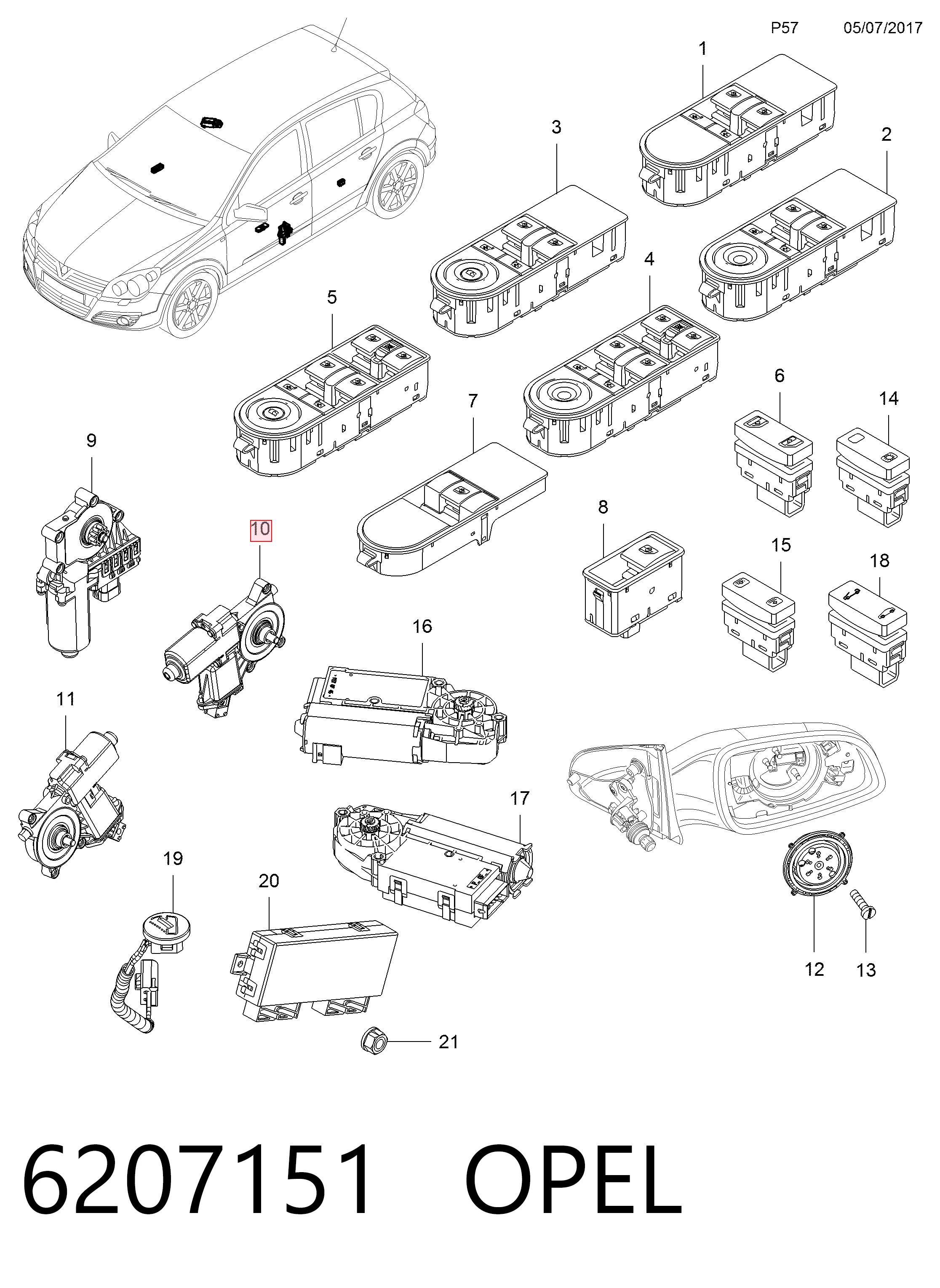 13193244 General Motors Мотор склопідйомника водійських дверей