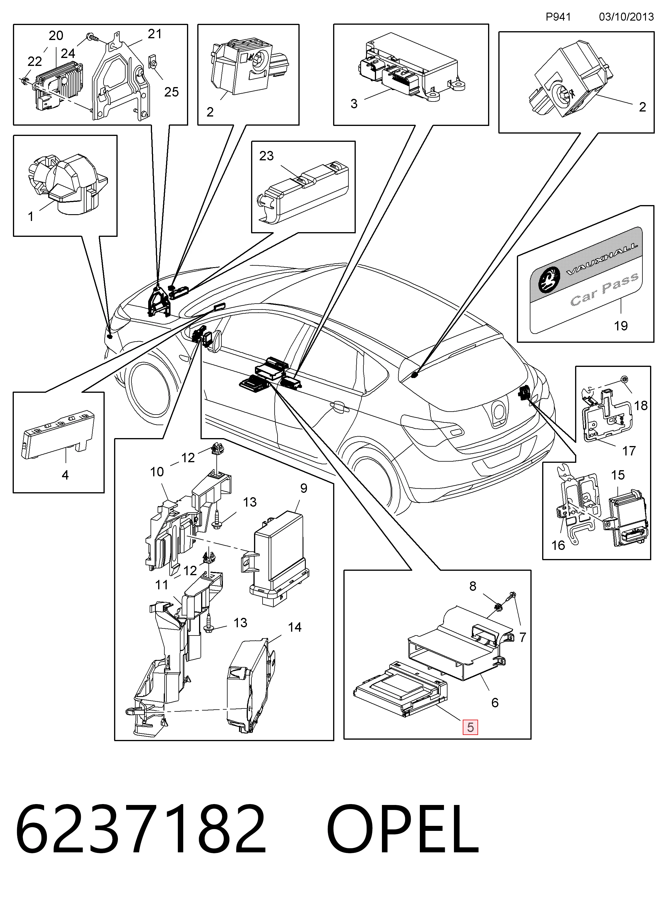 Блок комфорту 13580689 Opel