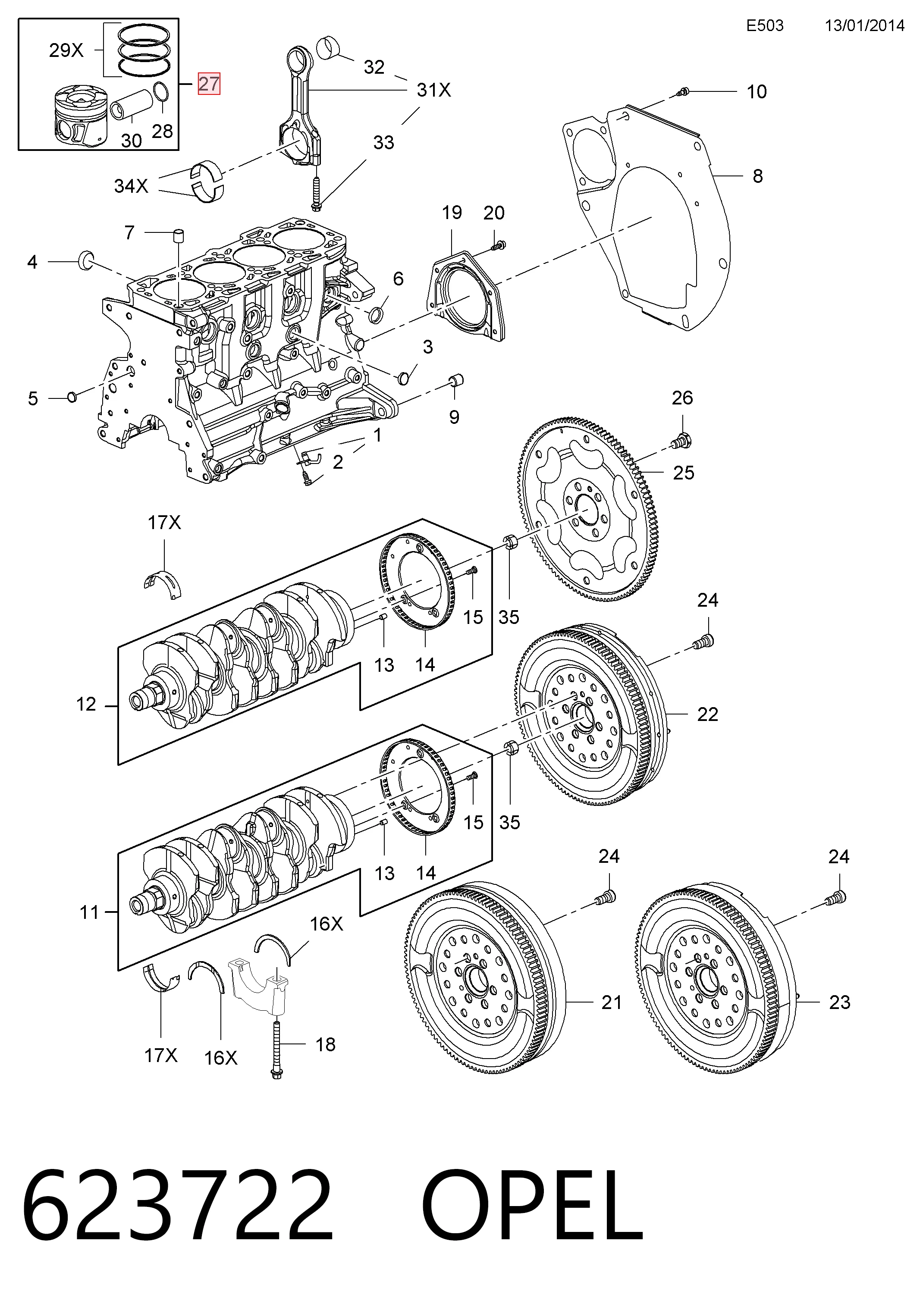 HP8088D040 Horse-power Поршень в зборі