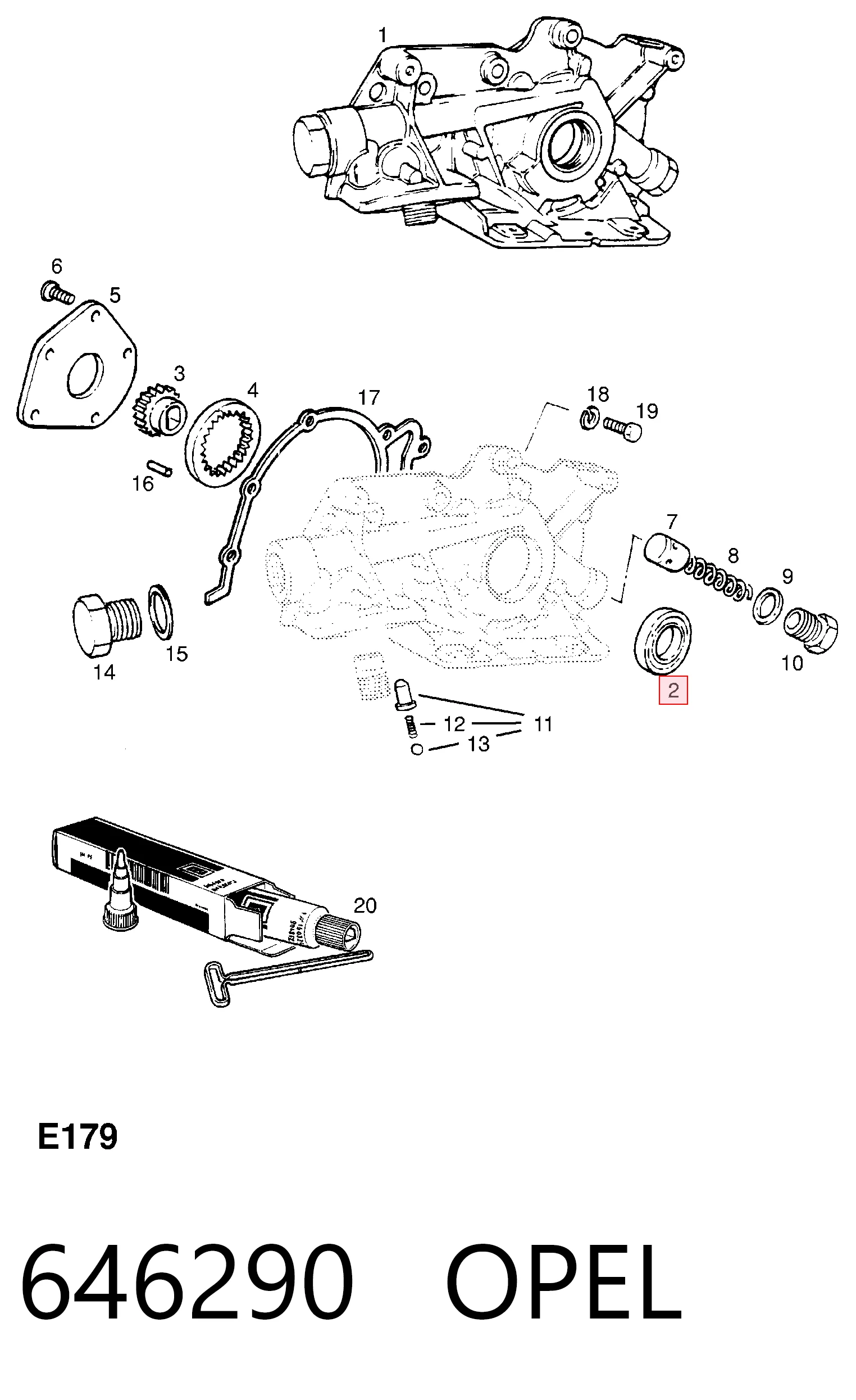 Сальник колінчастого валу на Opel Astra F 51, 52, F35, M35
