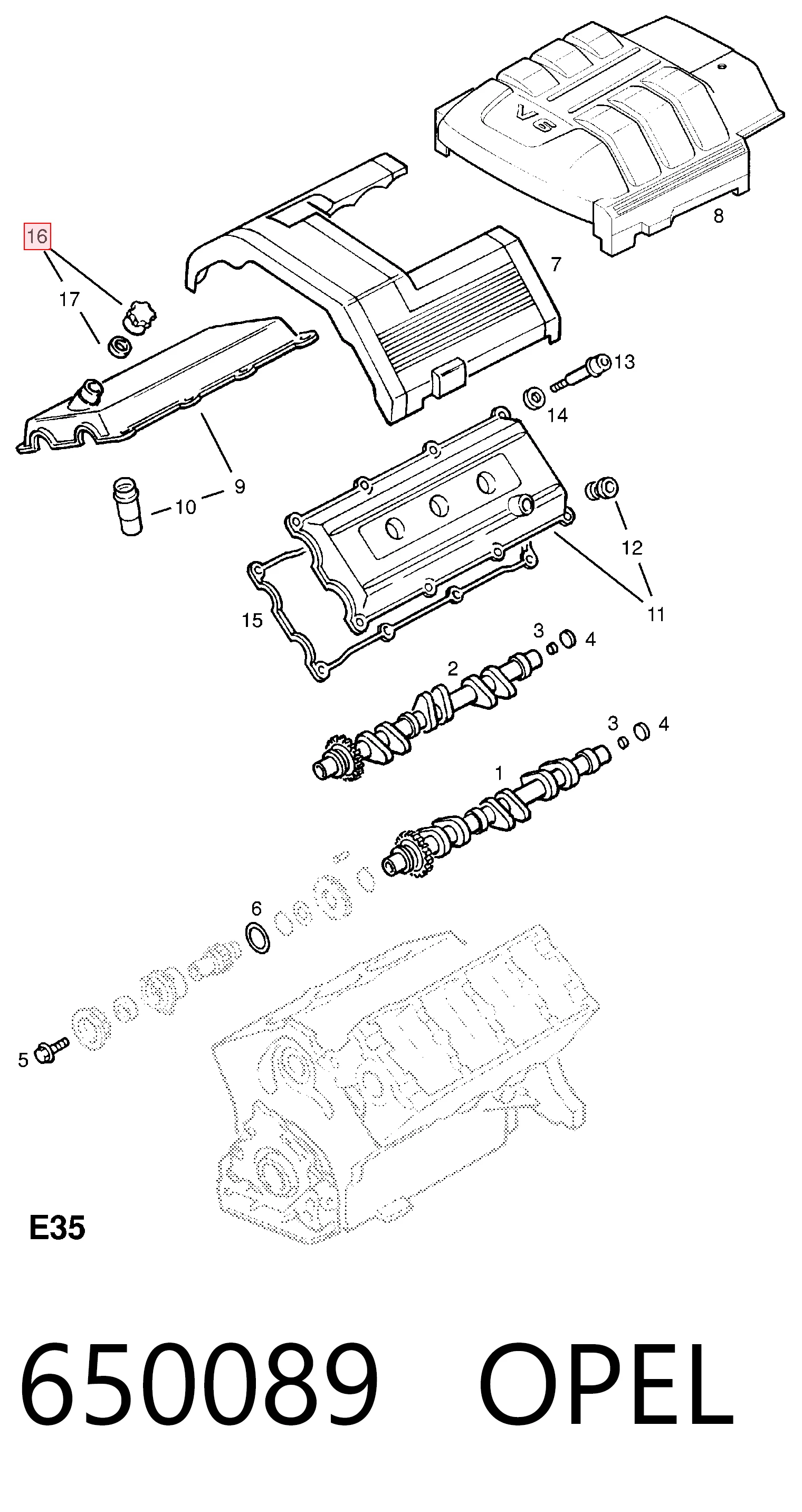 650089 Opel Кришка маслозаливной горловини