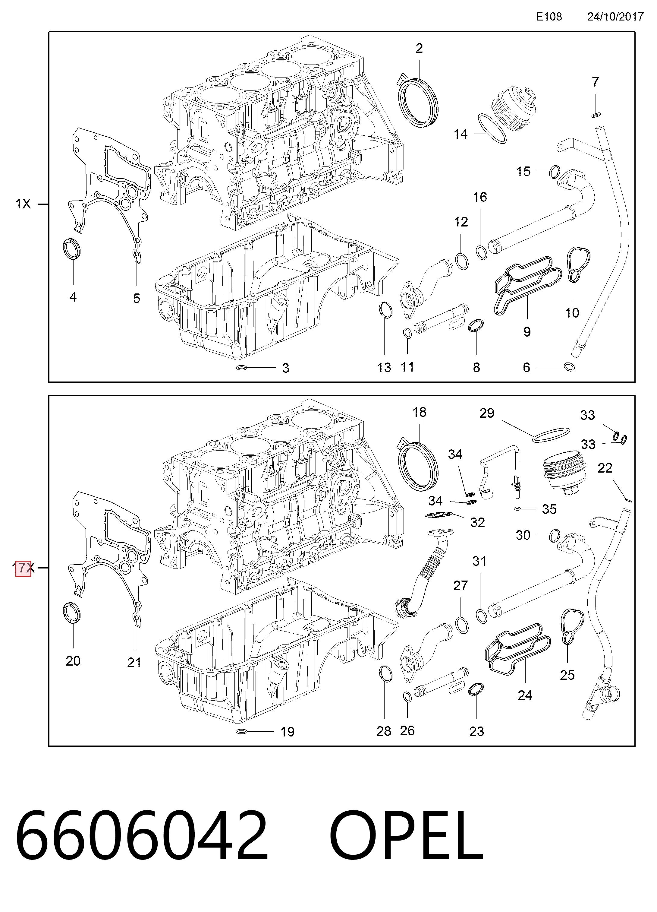 55568529 Peugeot/Citroen Комплект прокладок двигуна, нижній