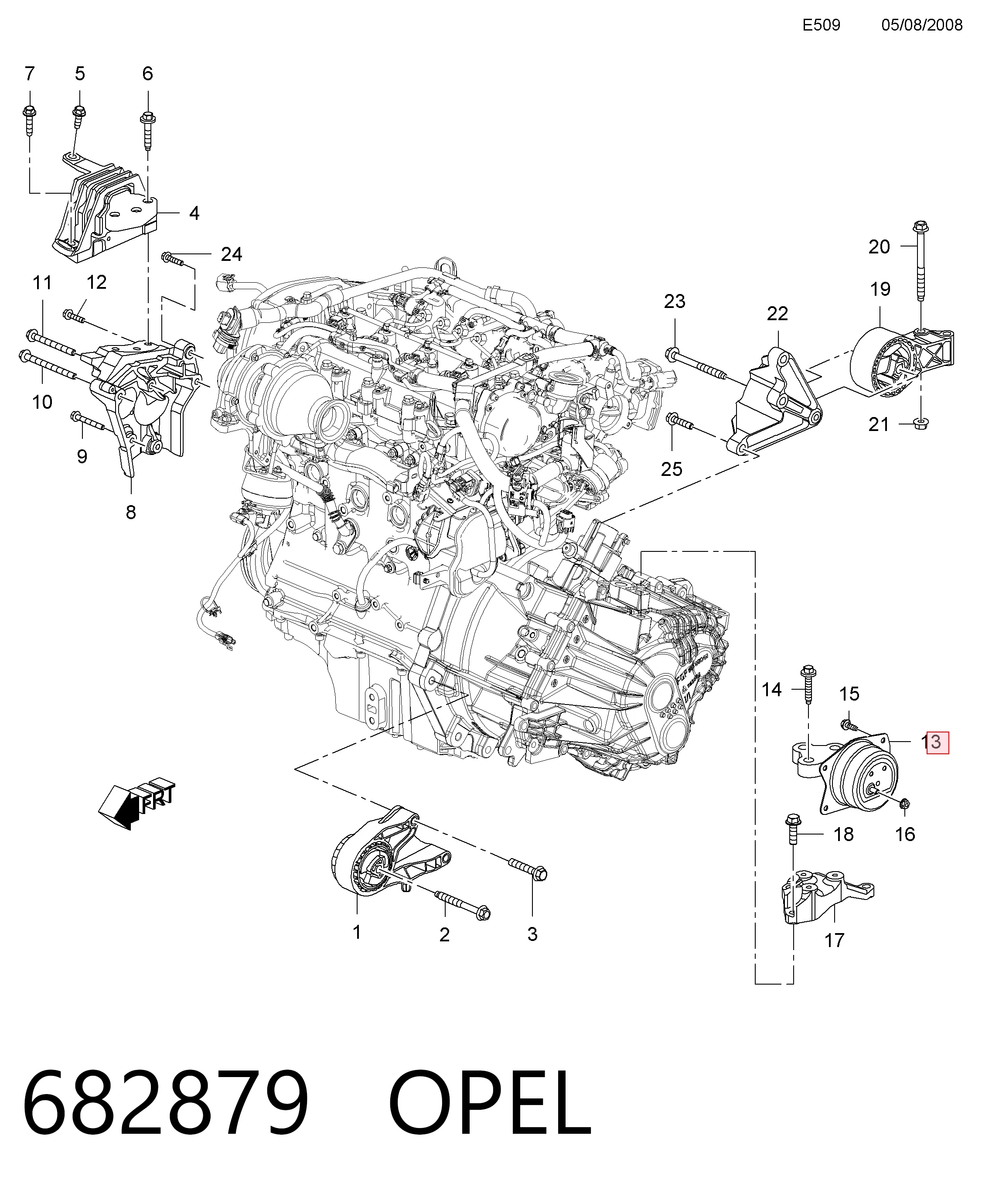 Купити 13227734 General Motors Подушка (опора) двигуна, ліва