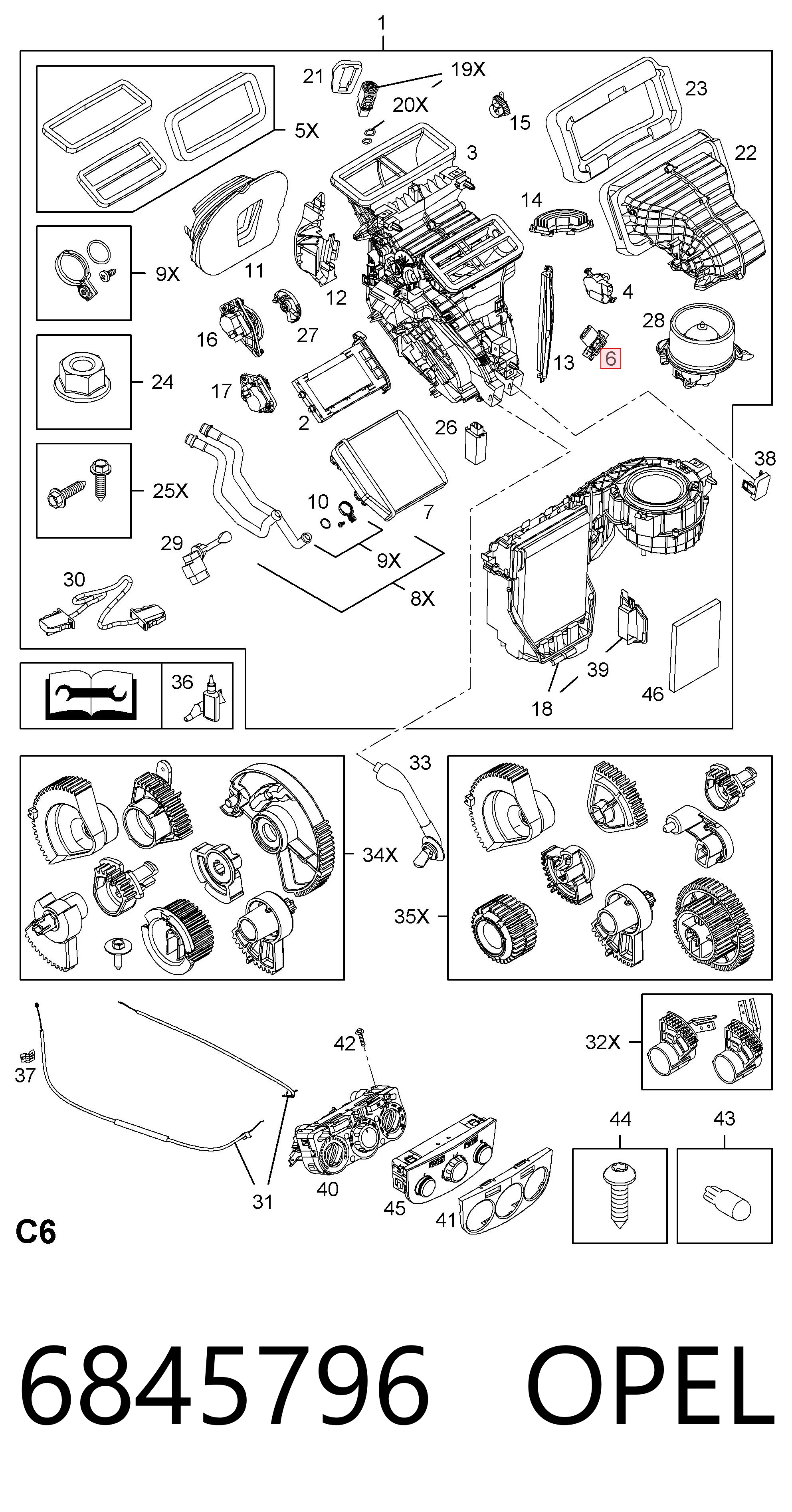 6845796 Opel Регулятор оборотів пічки