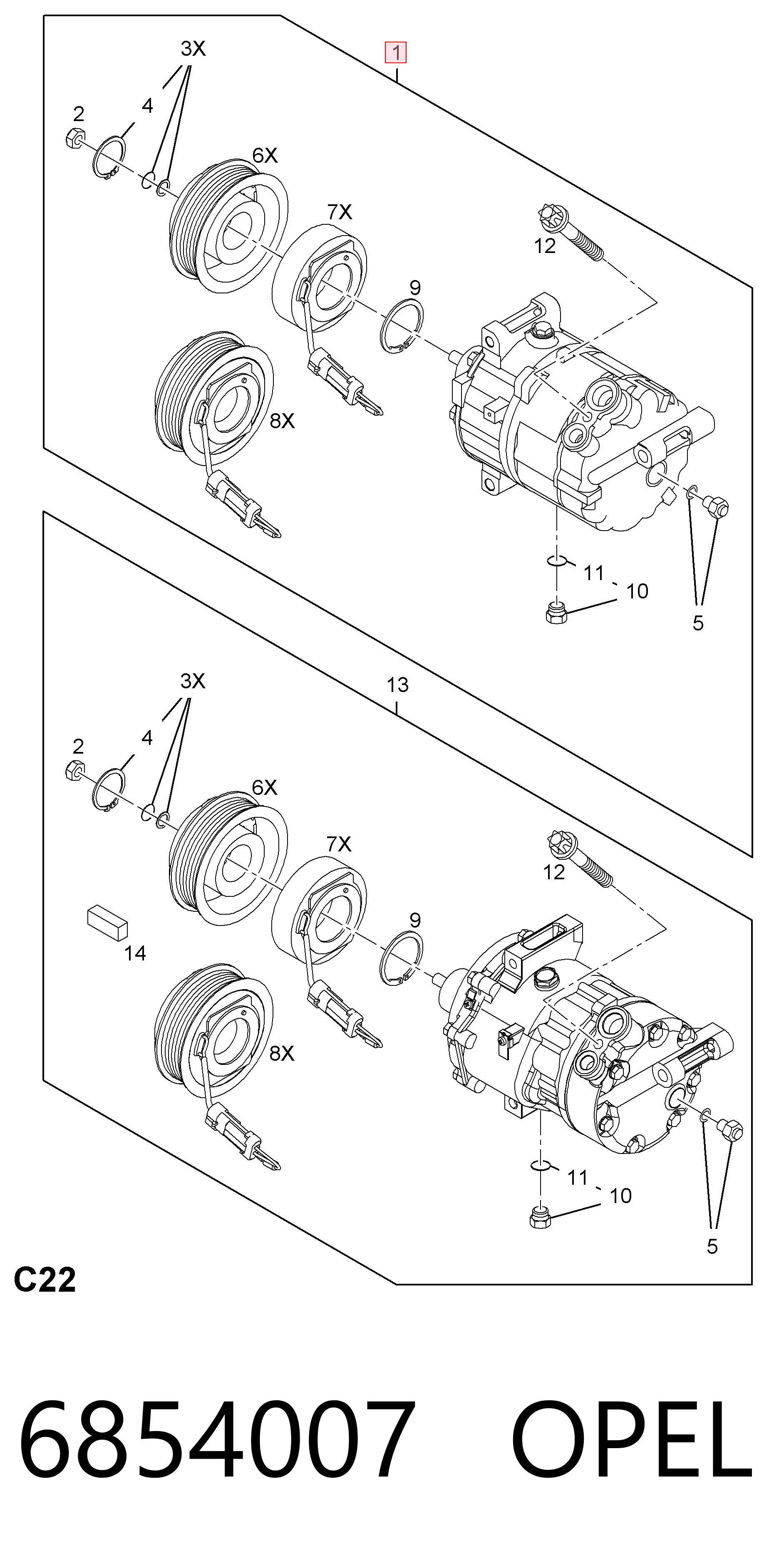 6854007 Opel Компресор холодоагенту