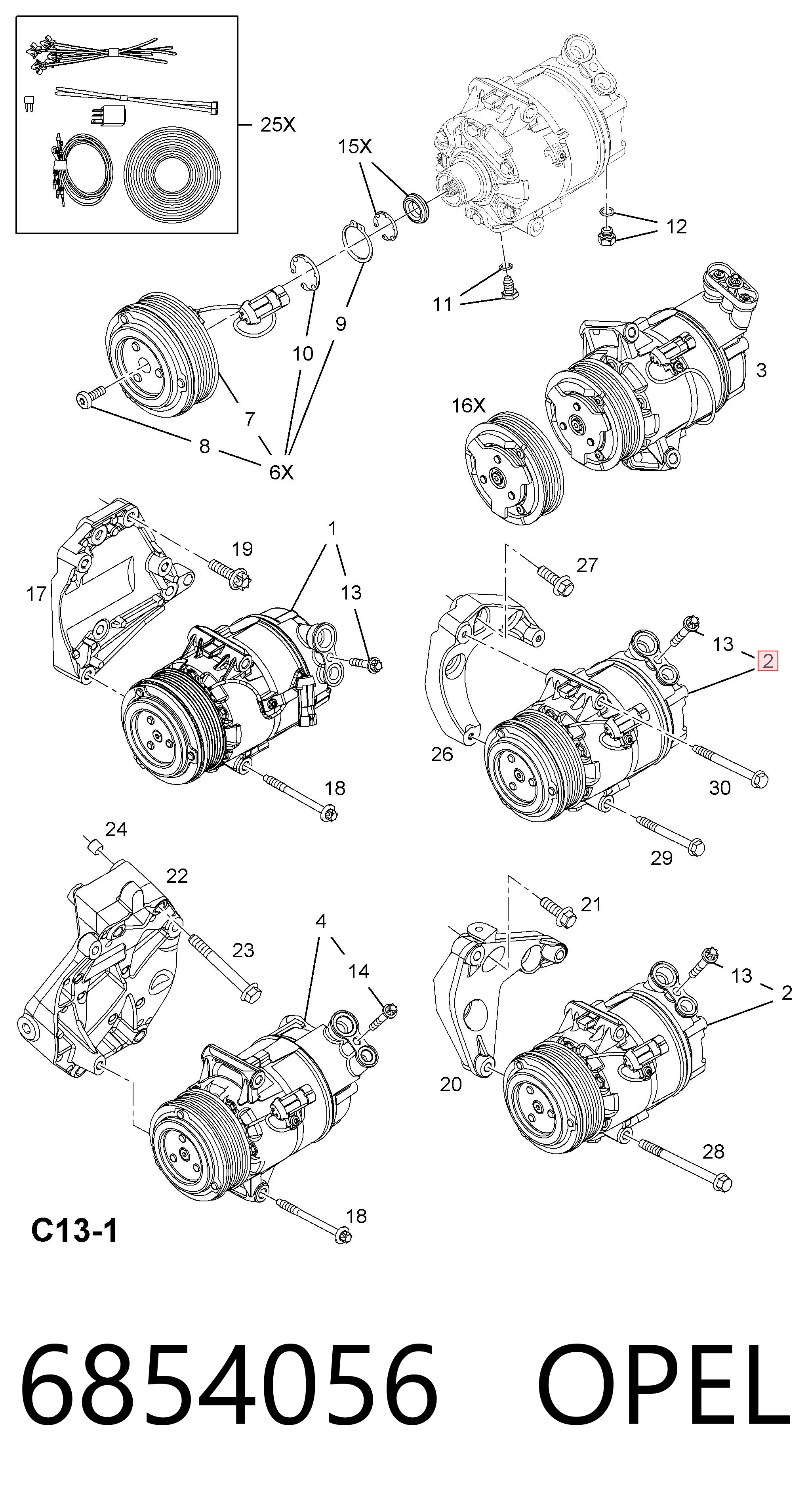 6854056 Opel Компресор холодоагенту