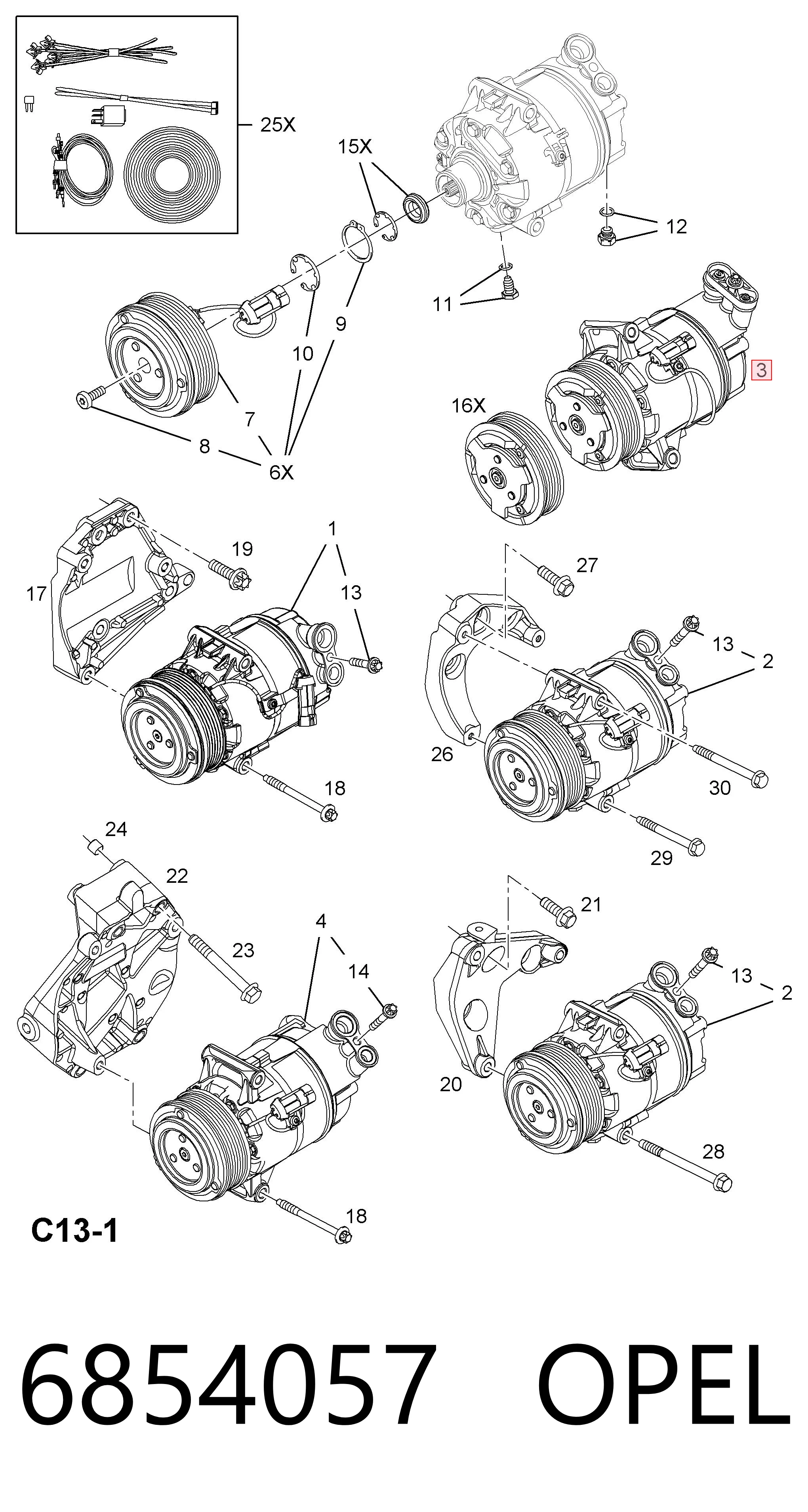 6854057 Opel Компресор холодоагенту