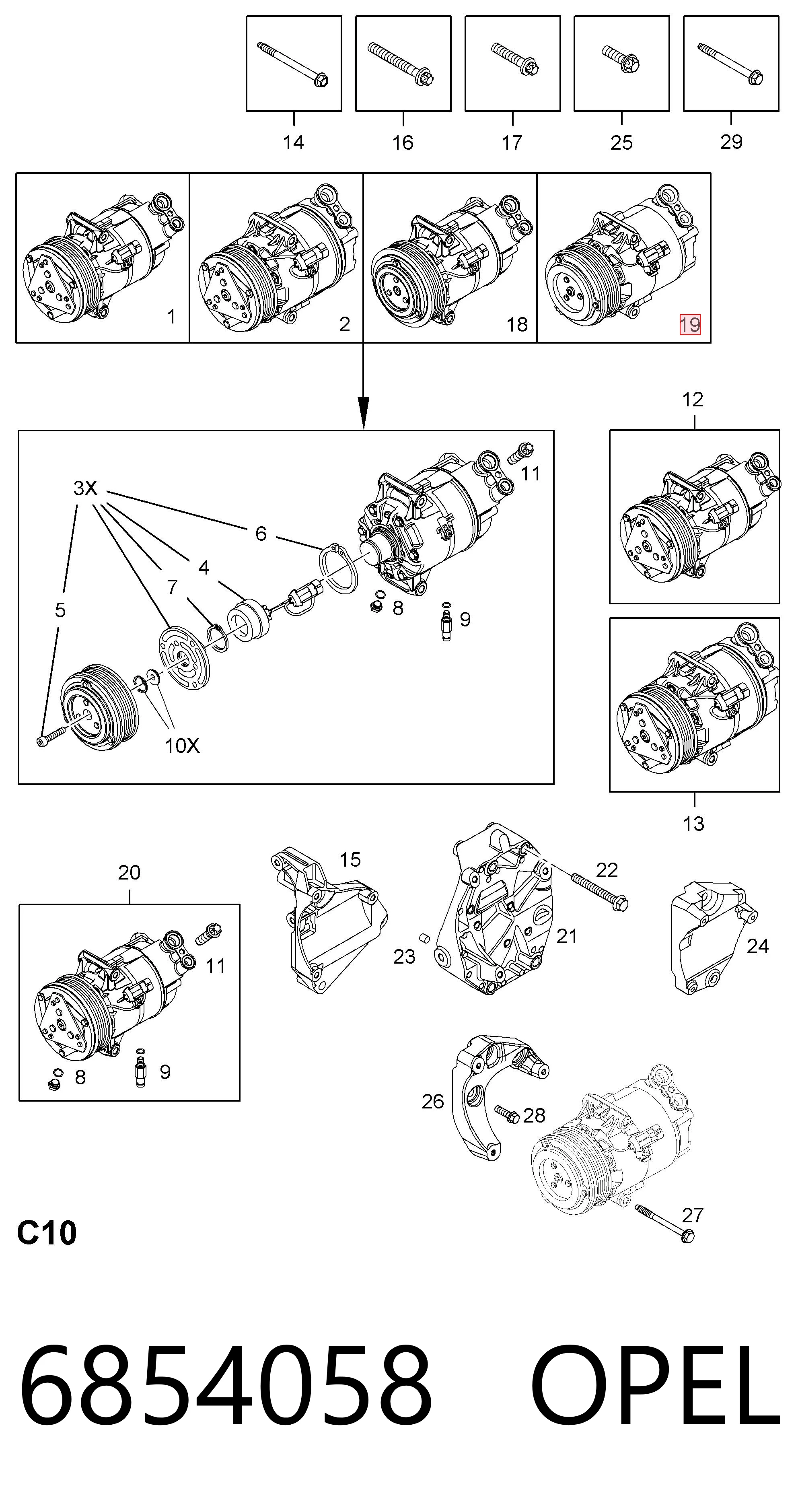 6854058 Opel Компресор холодоагенту