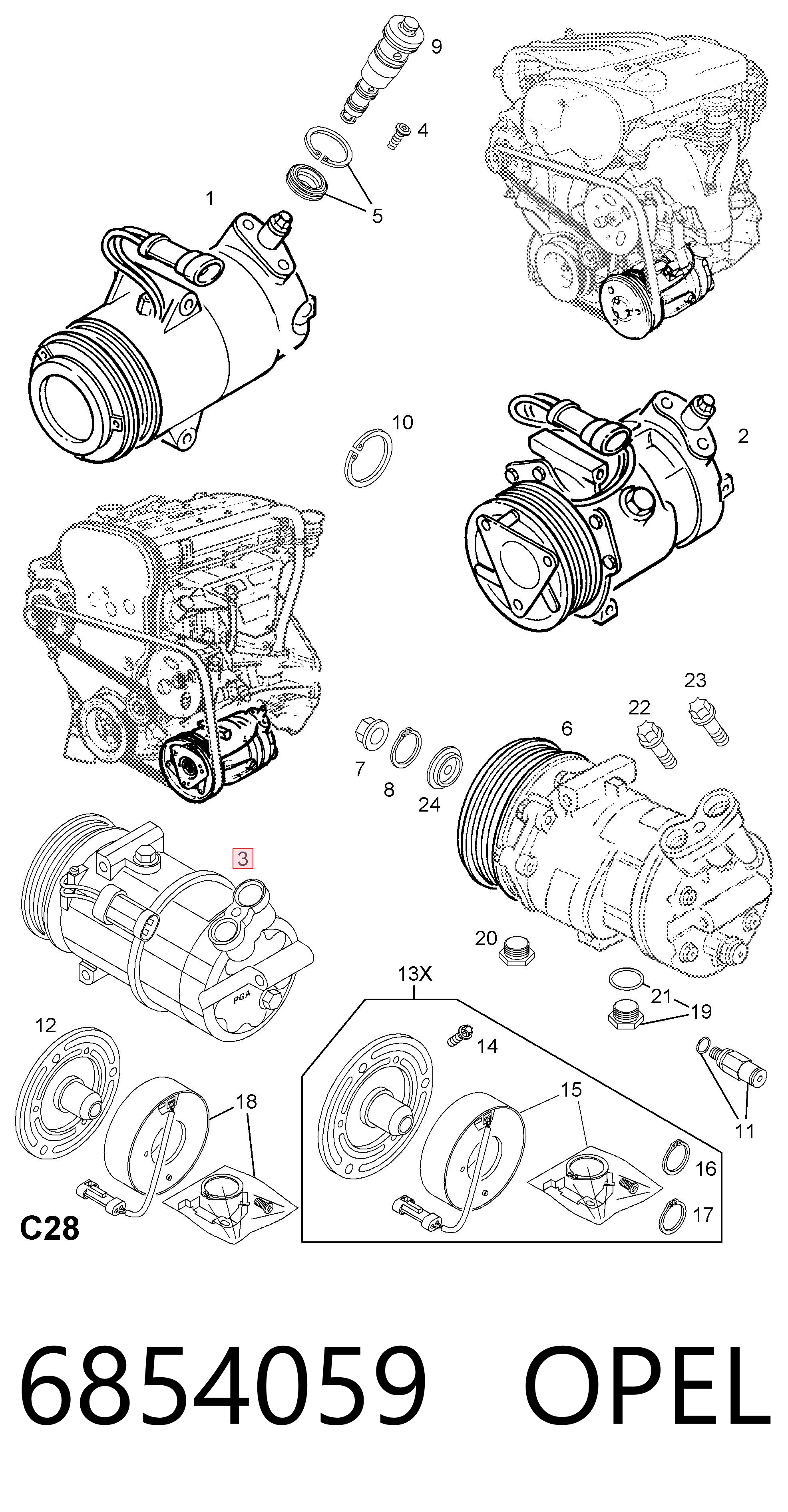 6854059 Opel Компресор холодоагенту