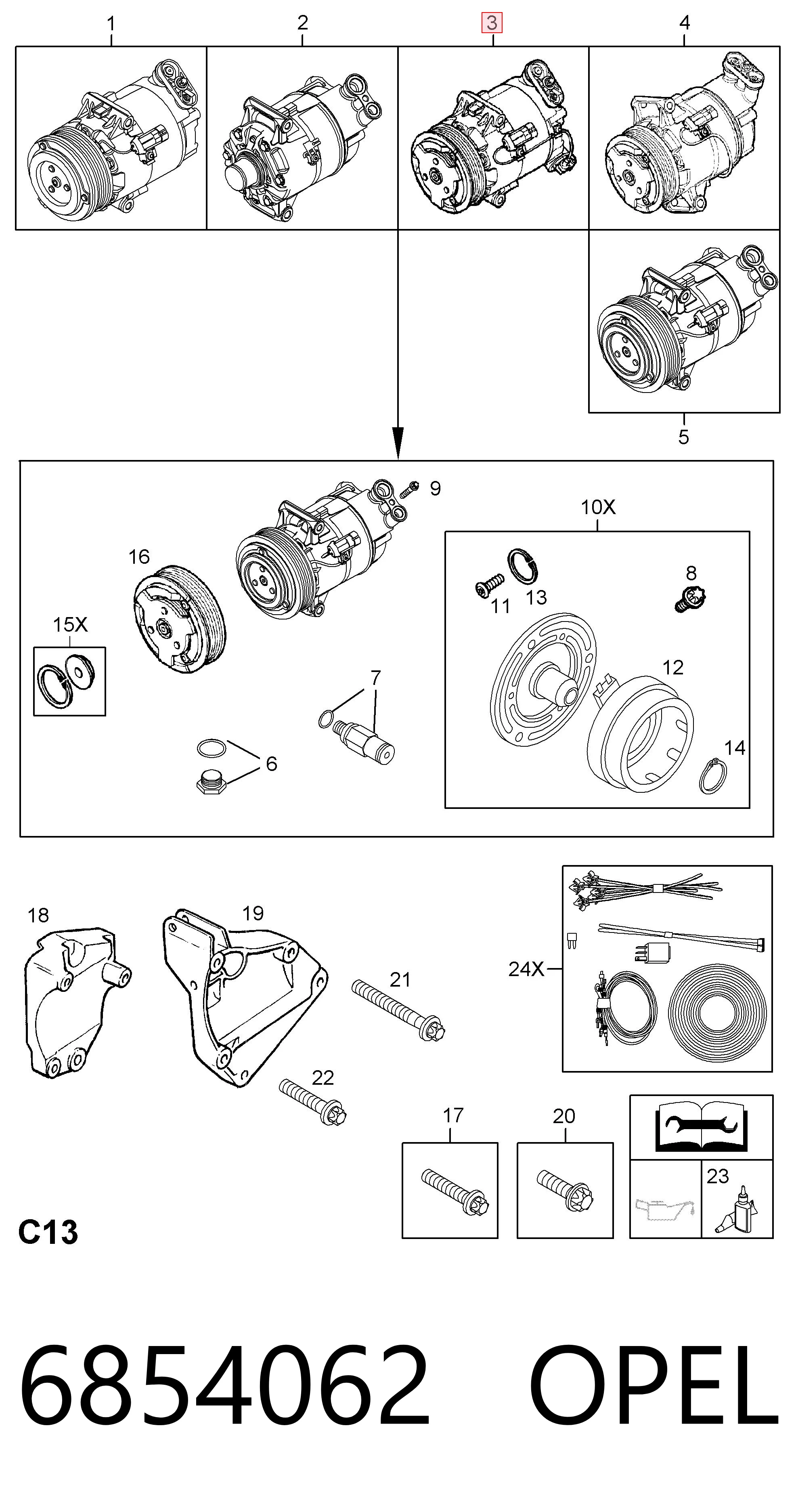 6854062 Opel Компресор холодоагенту