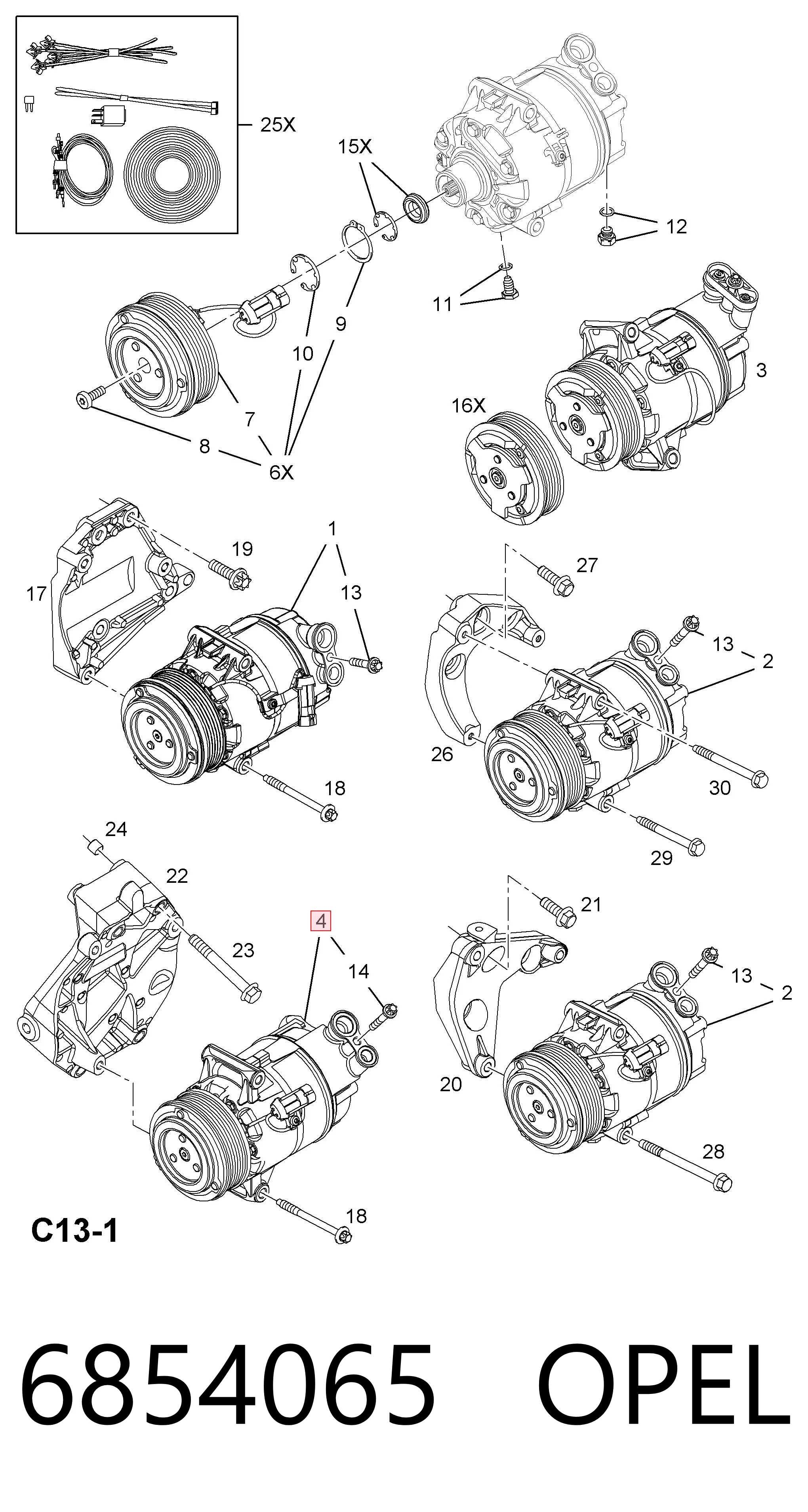 6854065 Opel Компресор холодоагенту