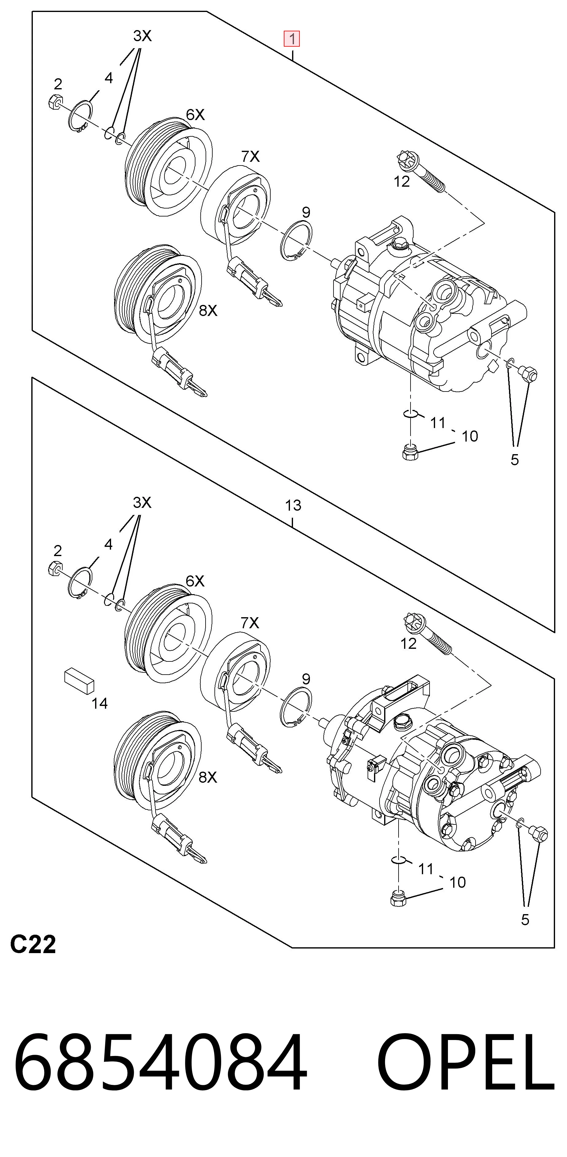 6854084 Opel Компресор холодоагенту
