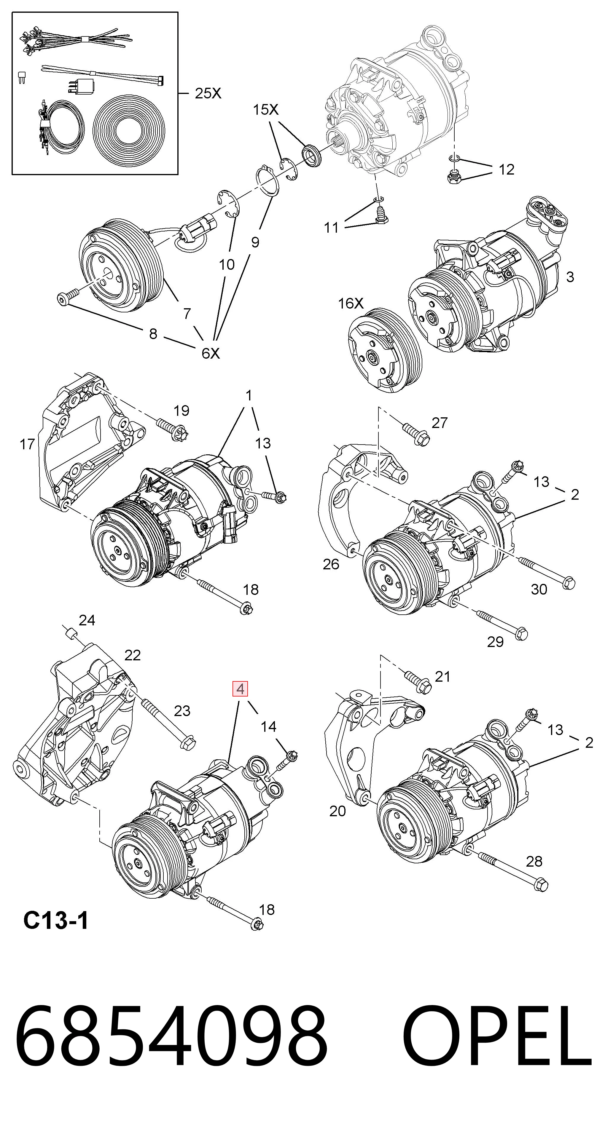 6854098 Opel Компресор холодоагенту