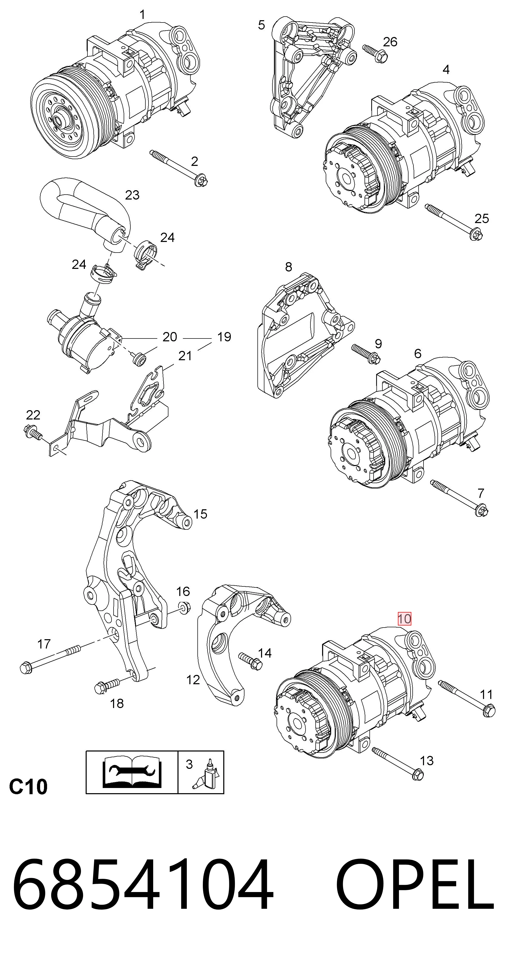 6854104 Opel Компресор холодоагенту