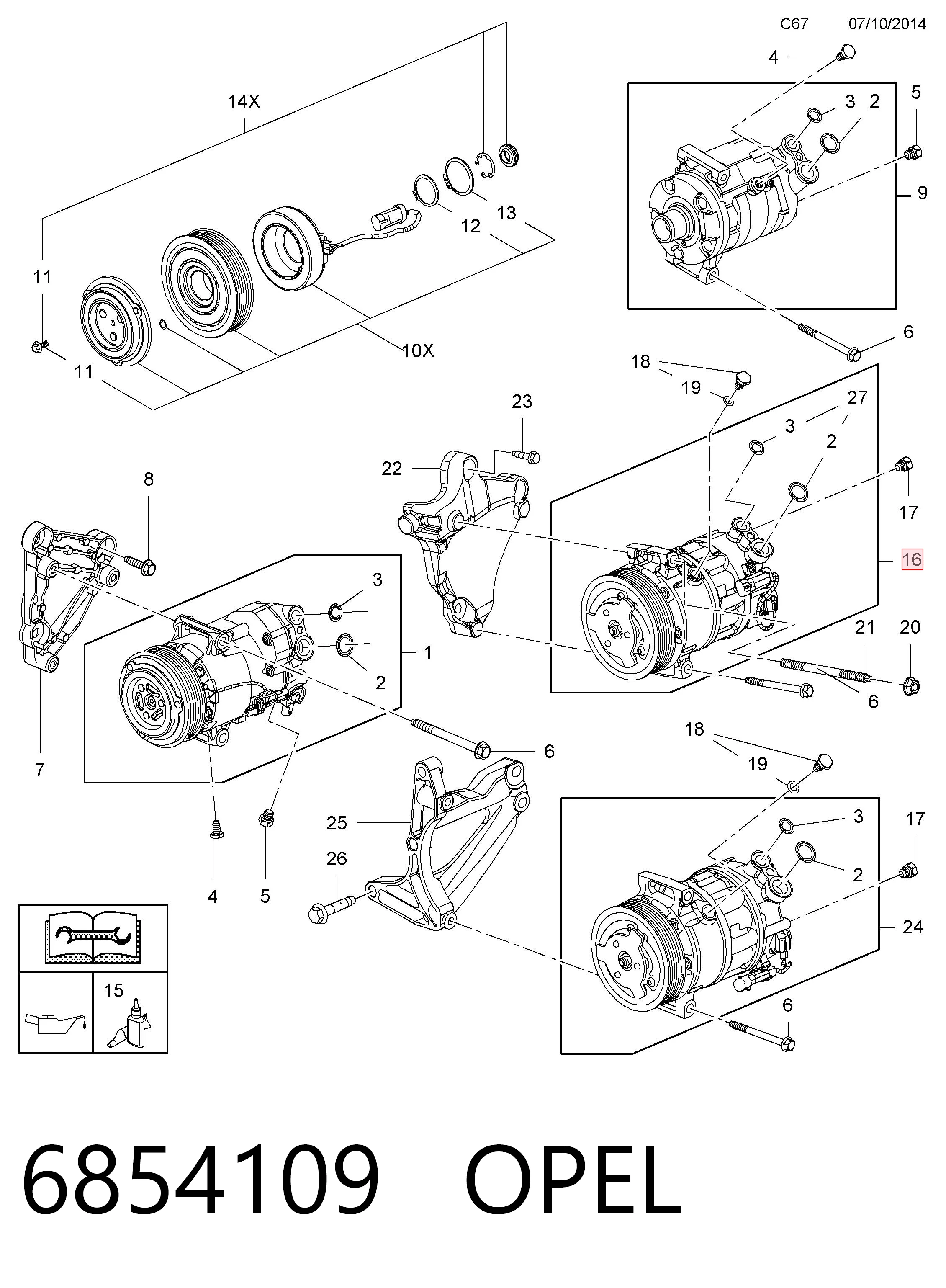 6854109 Opel Компресор холодоагенту