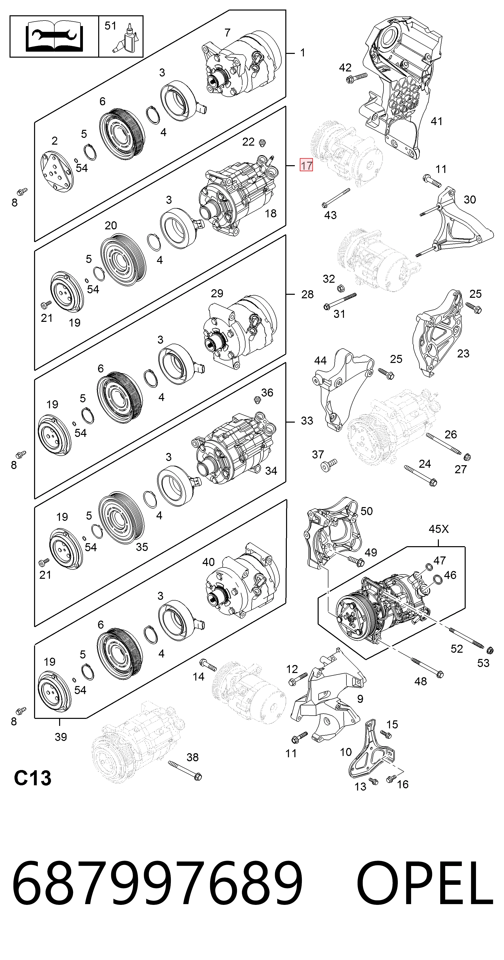 687997689 Opel Компресор холодоагенту