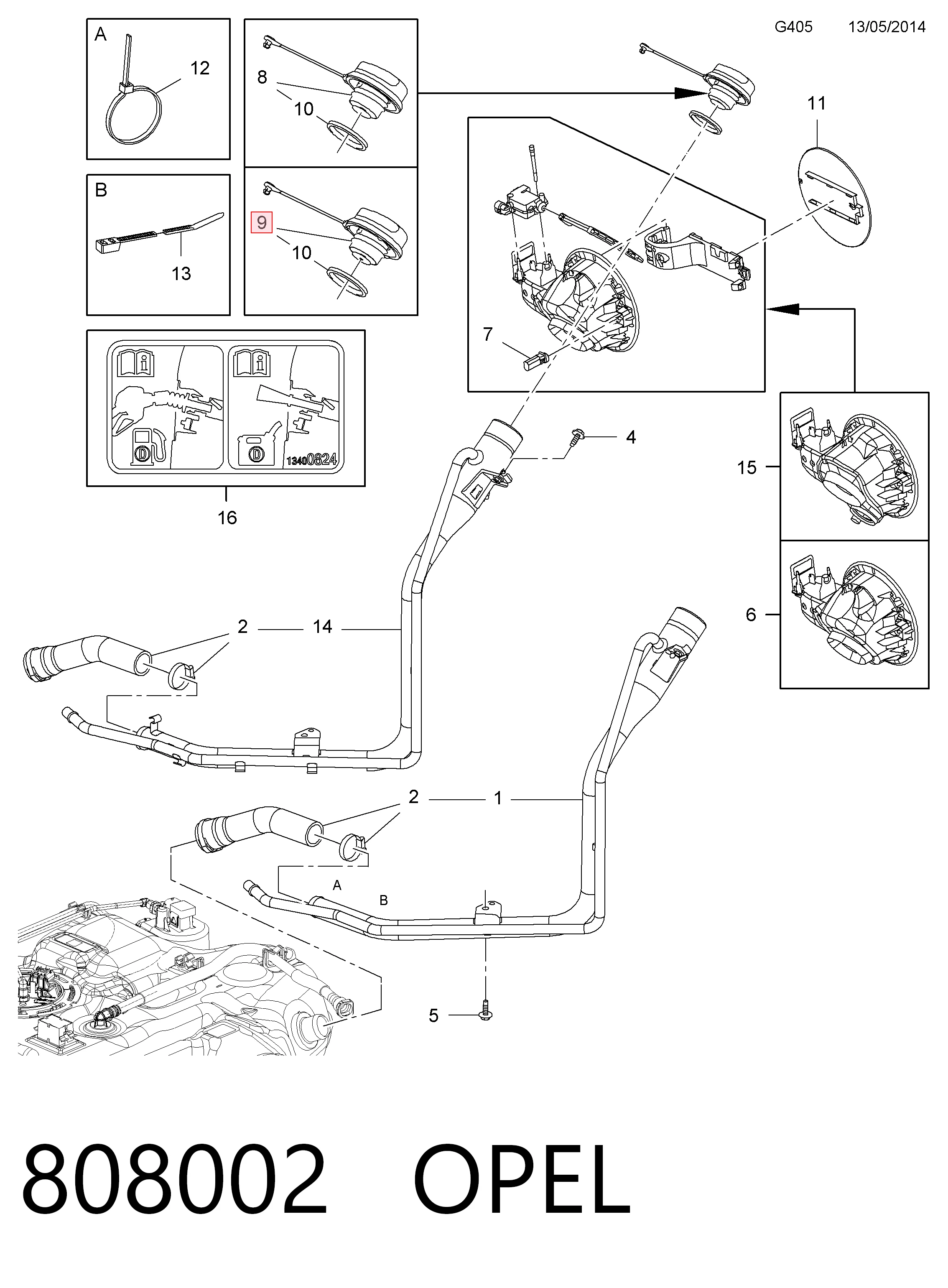Кришка / пробка бензобака на Opel Zafira C P12