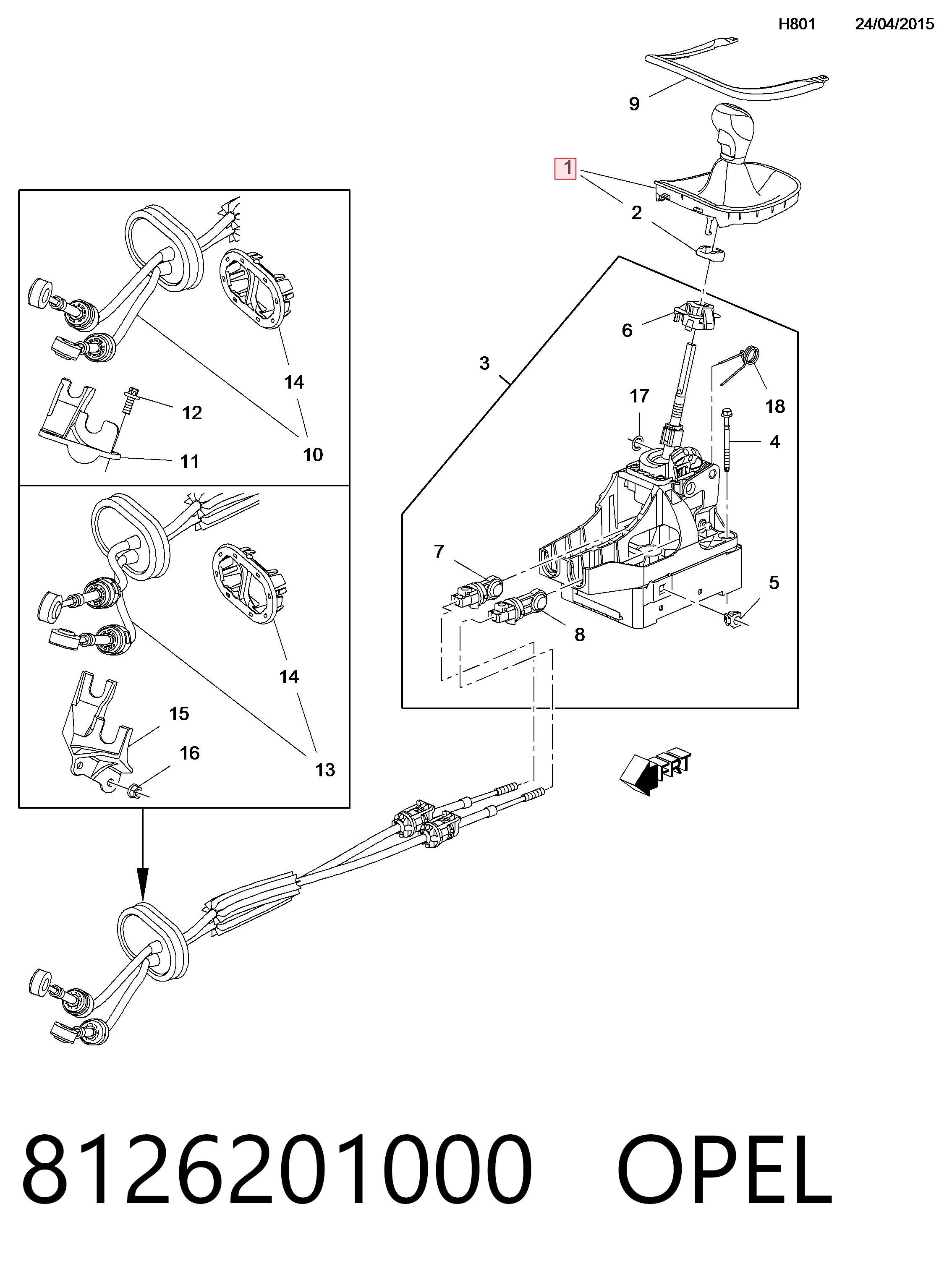 Рукоятка важеля КПП 55501053 Peugeot/Citroen
