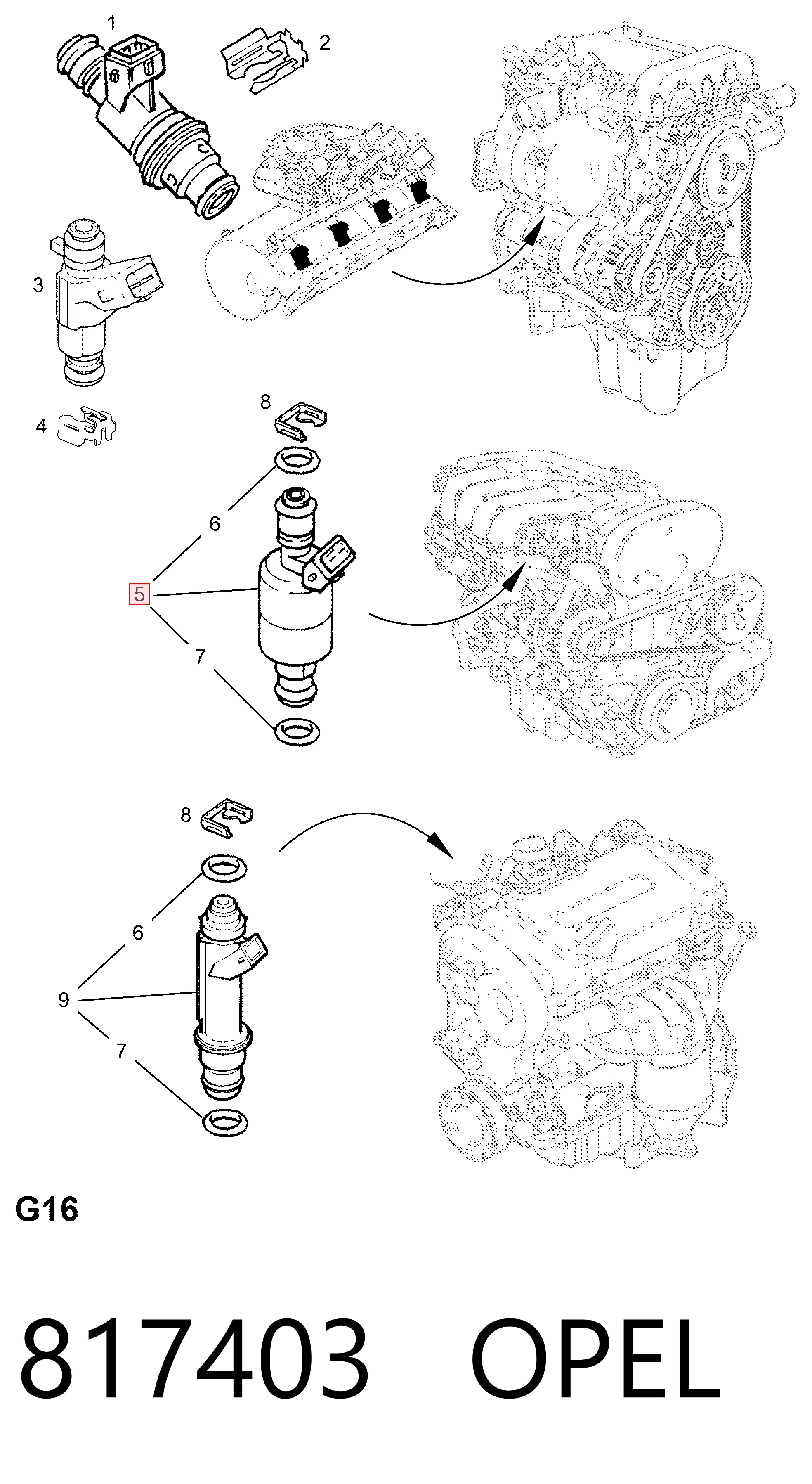 Форсунка вприску палива на Opel Astra F 51, 52, F35, M35