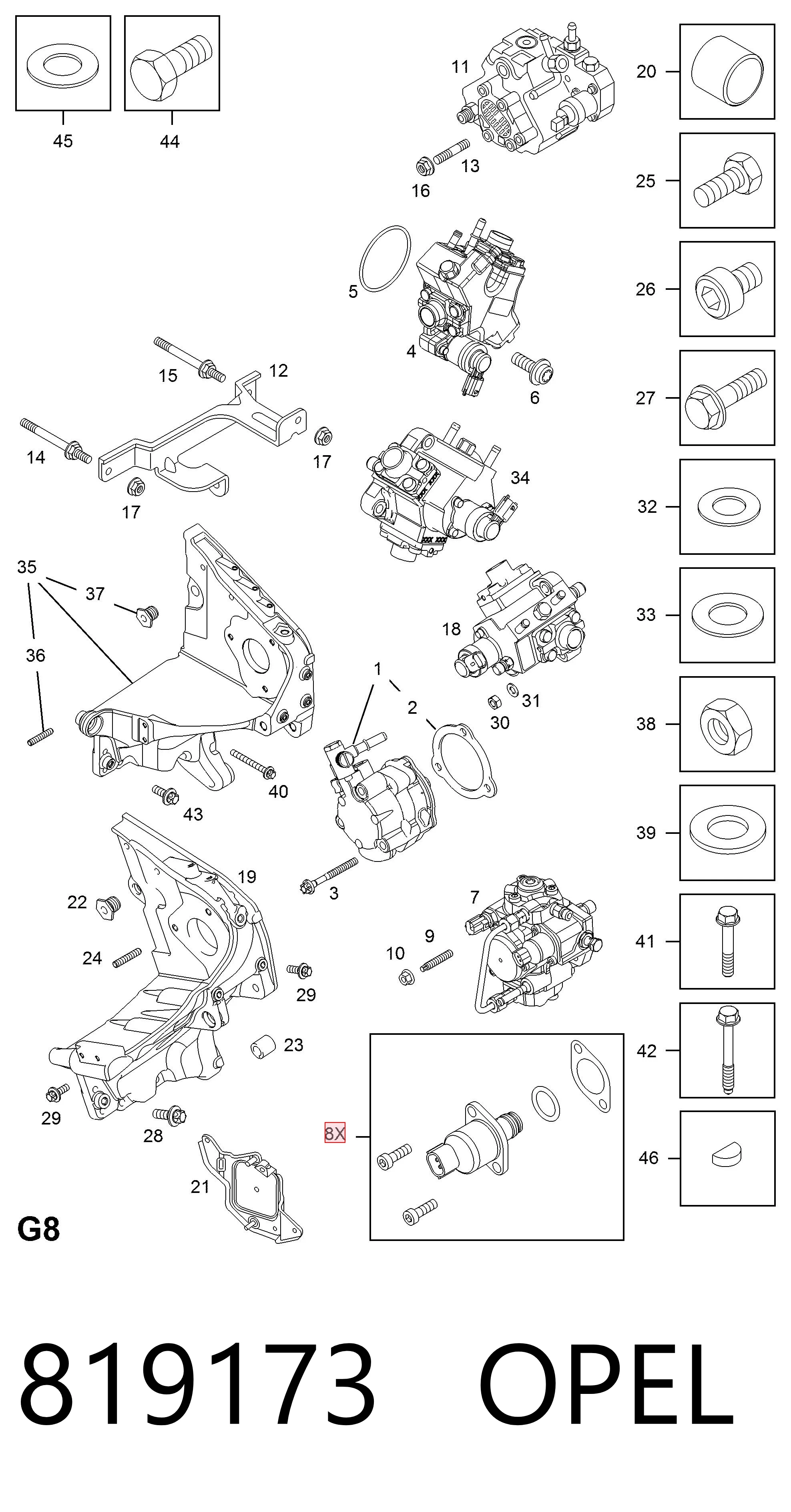 819173 Opel Клапан високого тиску