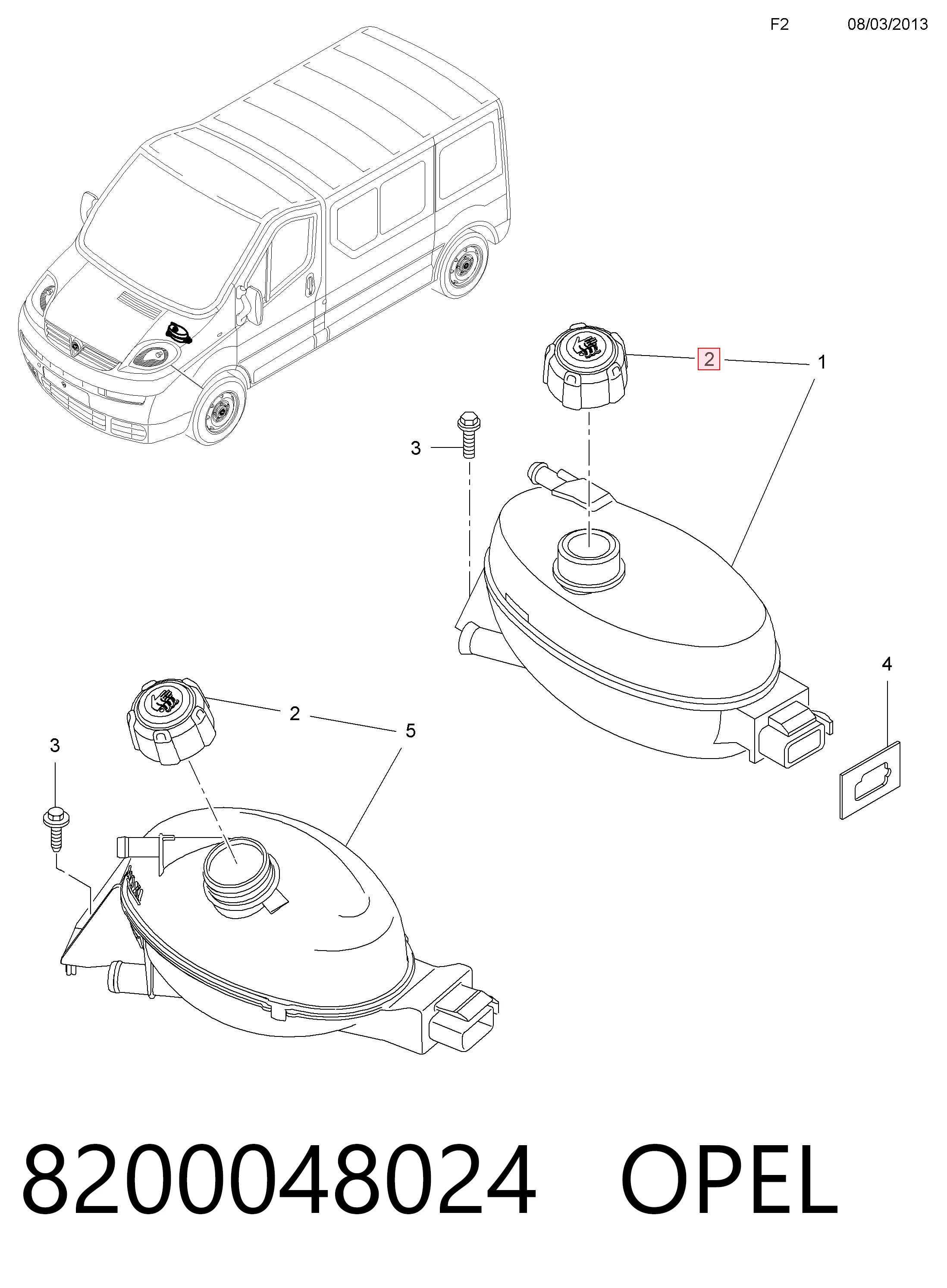 8200048024 Opel Пробка розширювального бачка