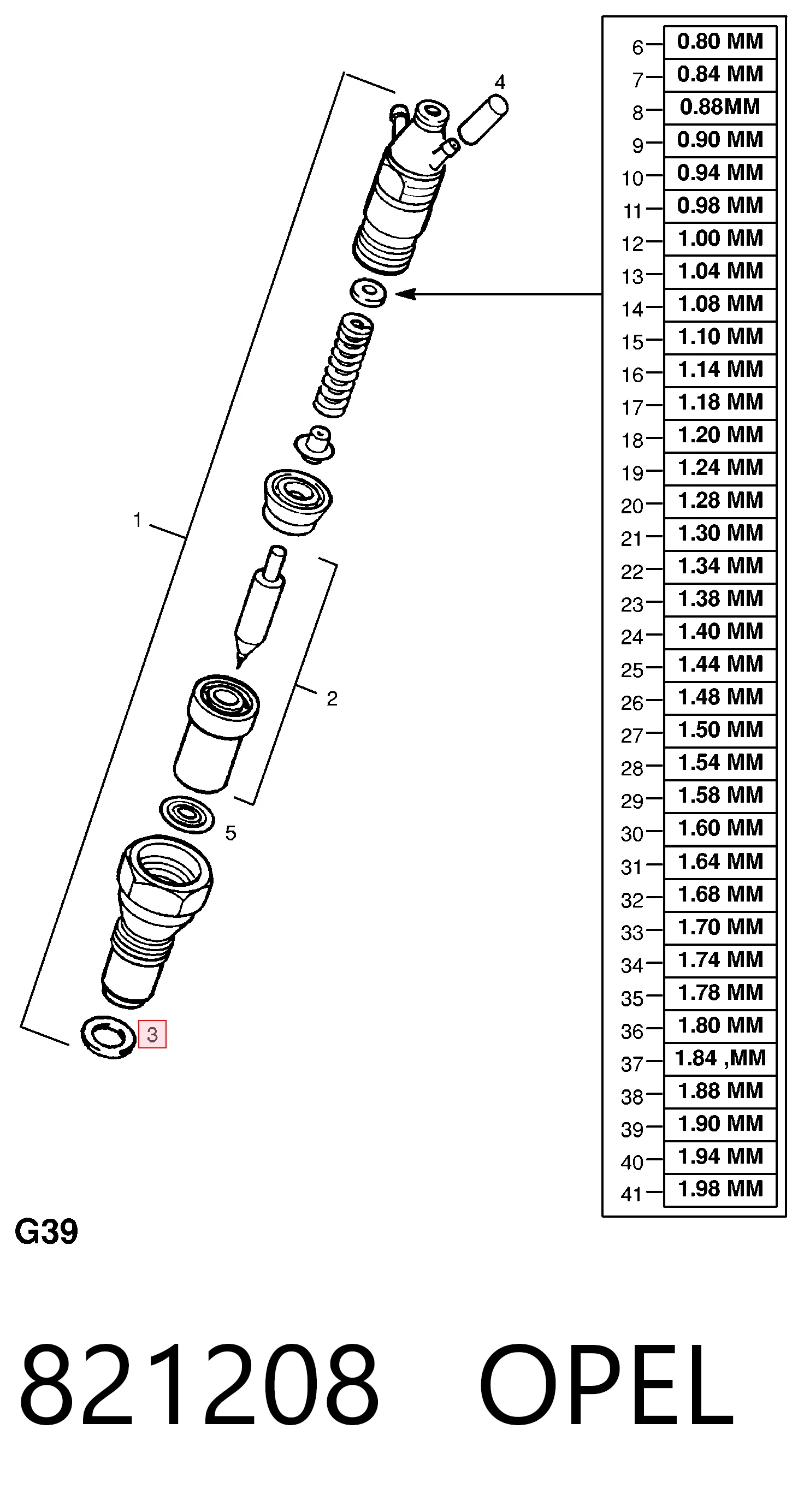 821208 Opel Кільце інжектора