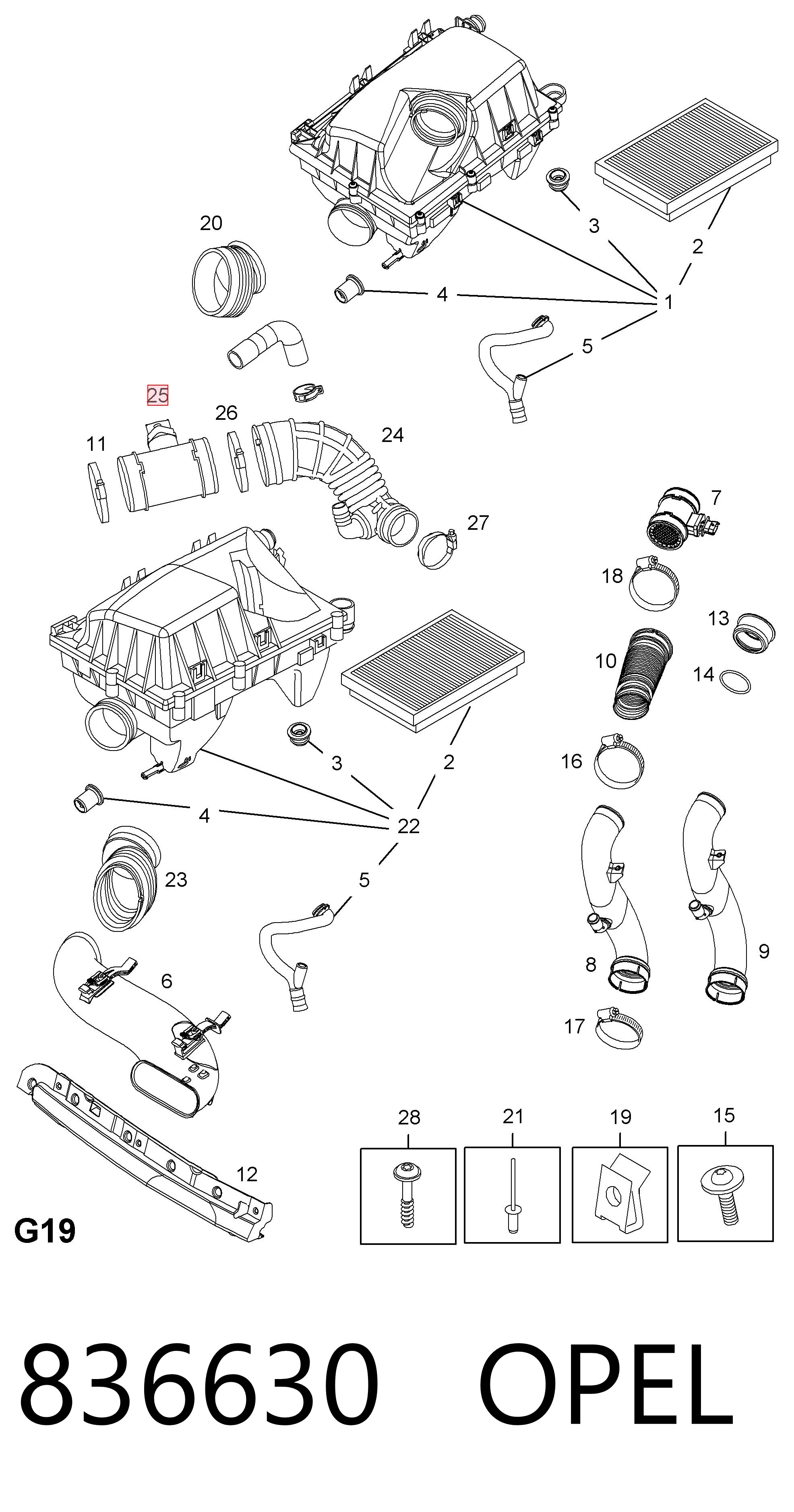 836630 Opel Датчик витрати повітря
