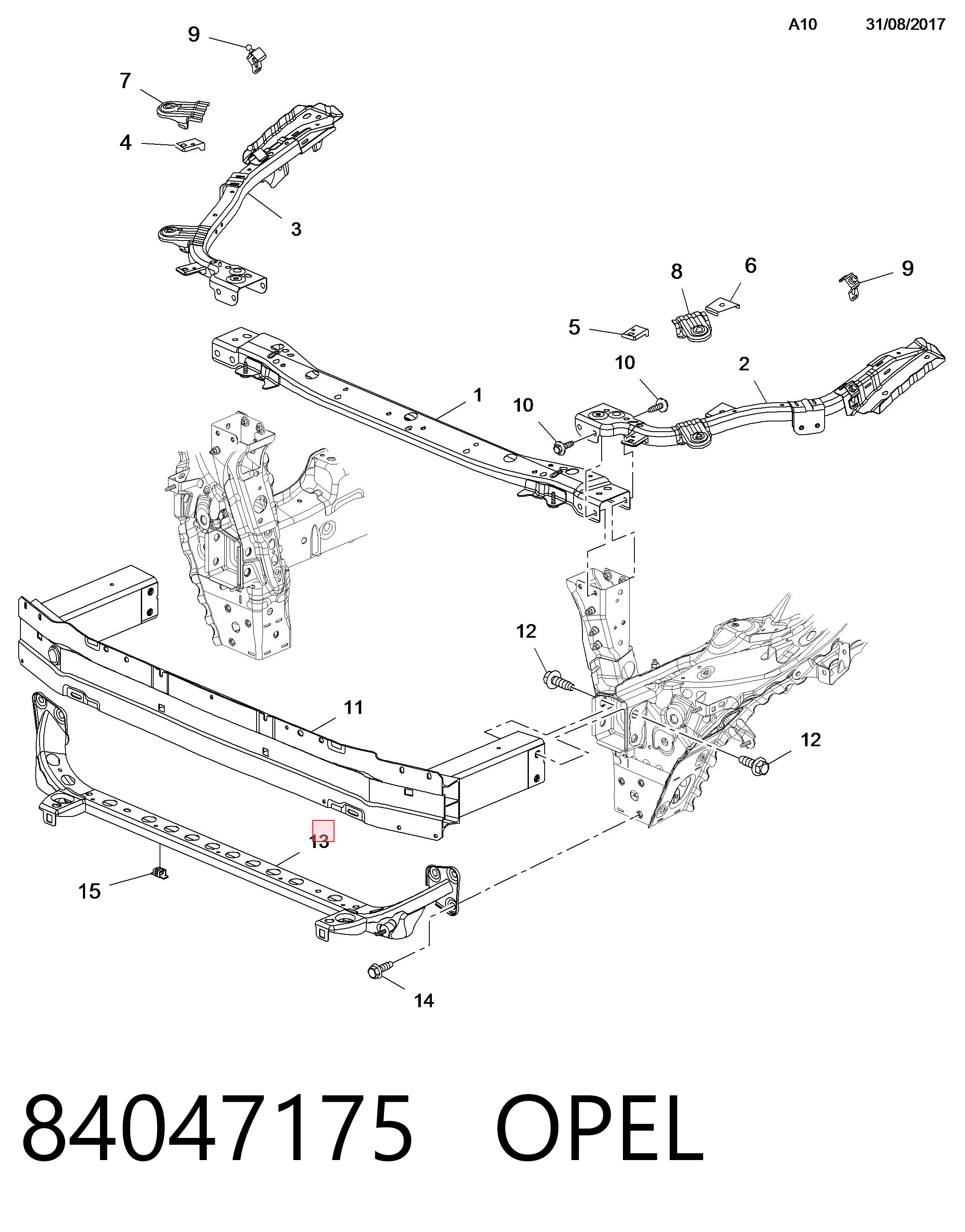 Купити 84316408 Peugeot/Citroen Буфер бампера переднього