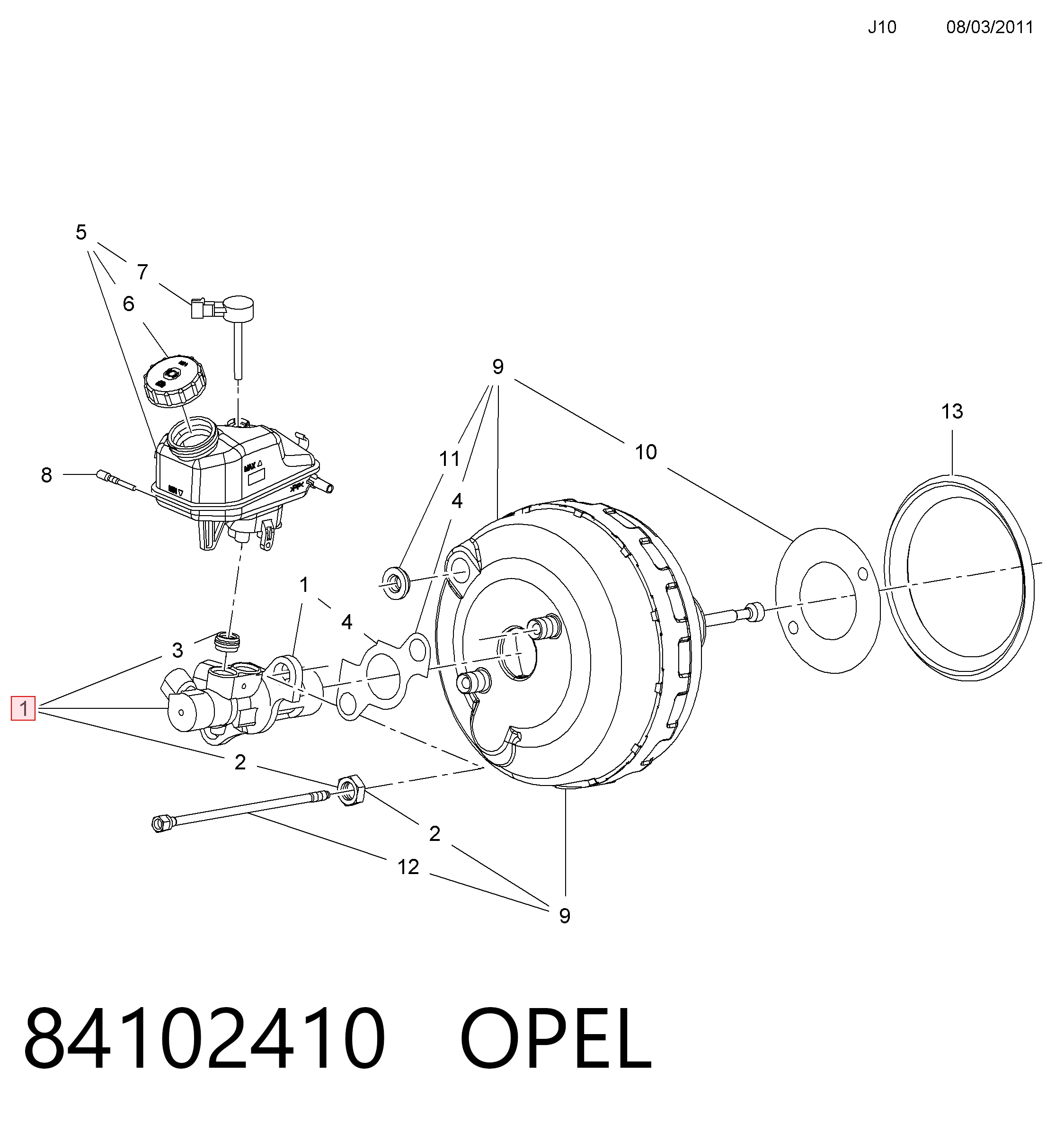 Циліндр головний гальма (Гідротормоз) General Motors 13286446 ціна, від 13.98 USD