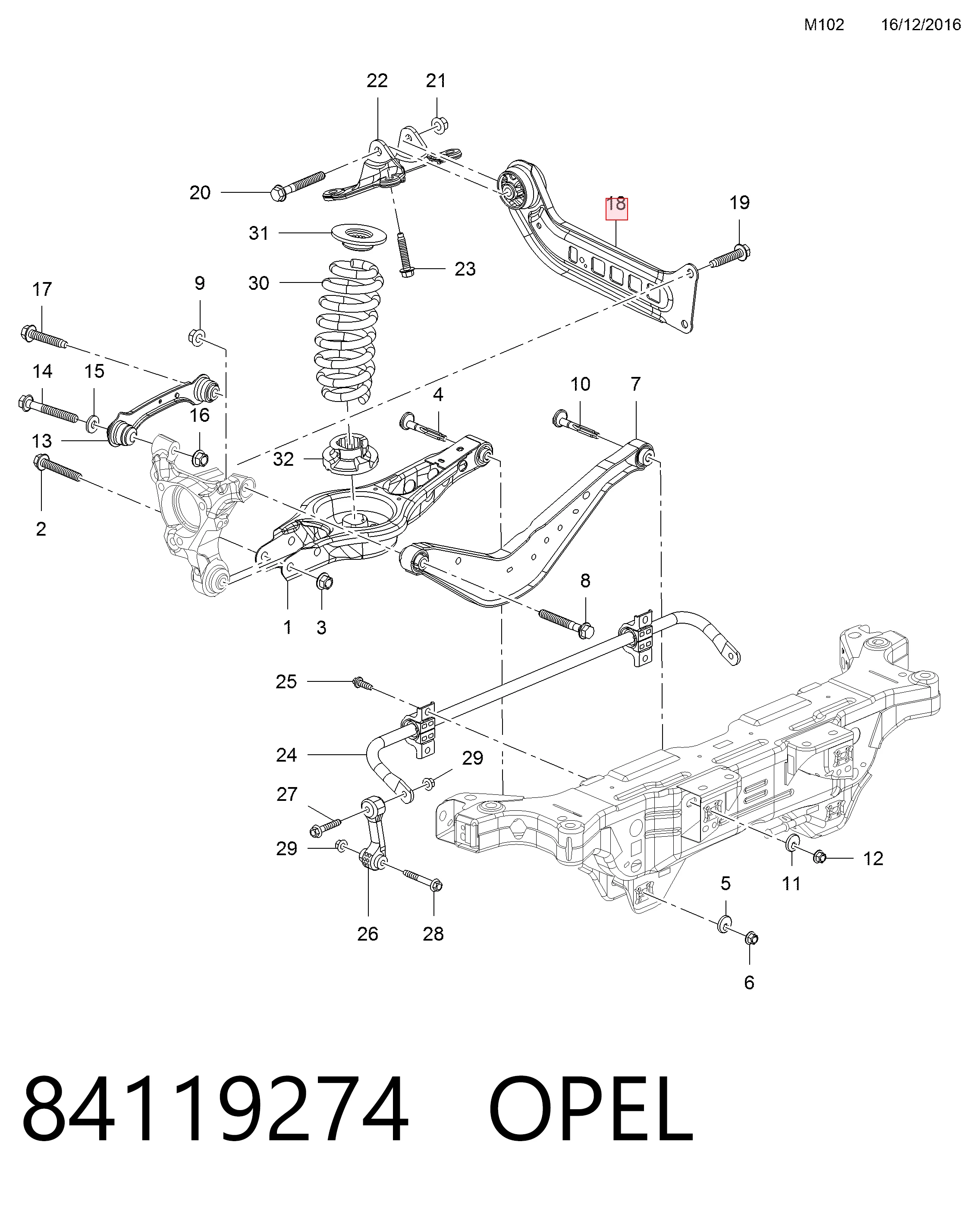 Важіль/тяга задньої підвіски подовжній нижній, правий Peugeot/Citroen 84708929 ціна, від 25.59 USD