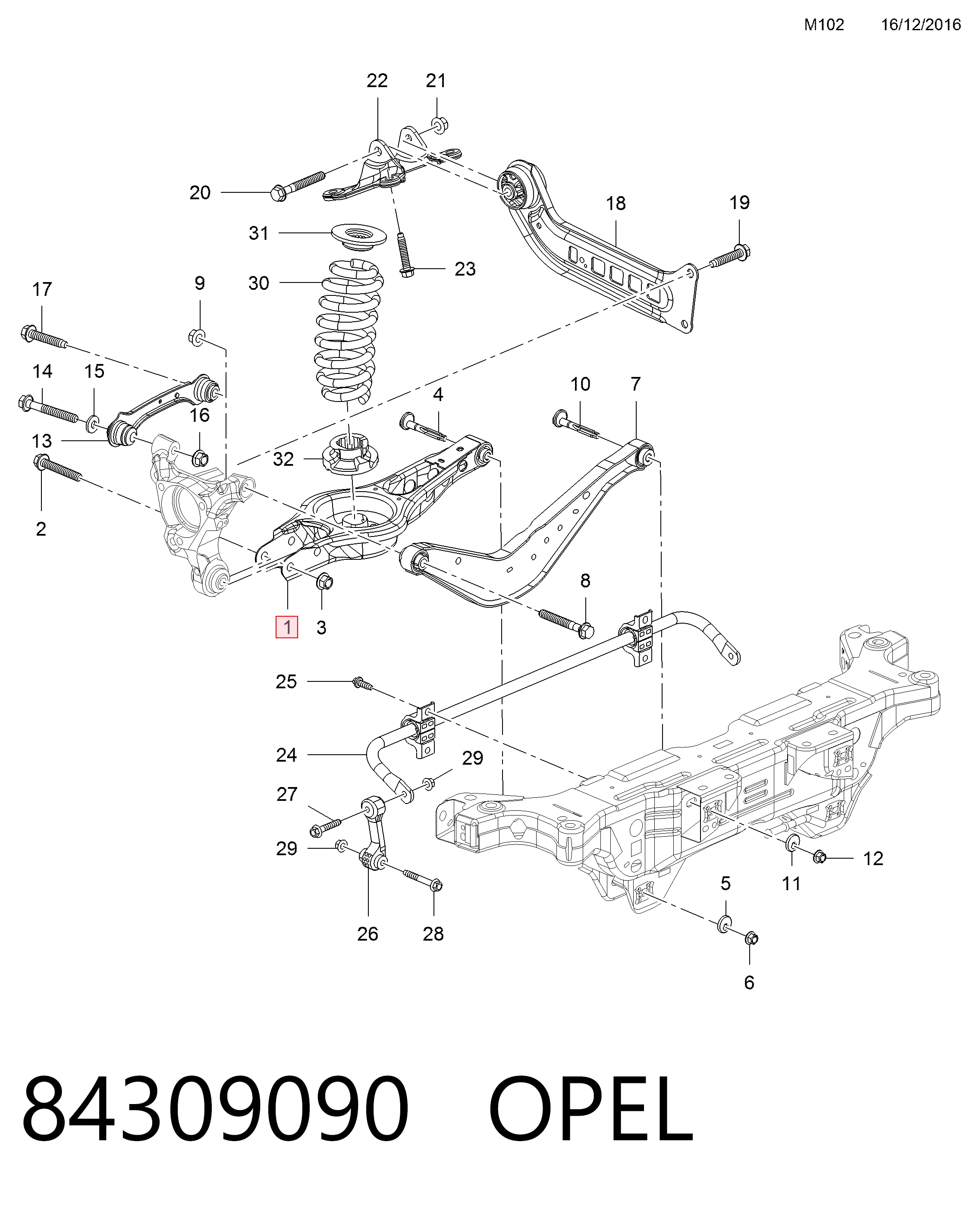 Важіль задньої підвіски нижній, лівий/правий General Motors 84708923 ціна, від 38.09 USD