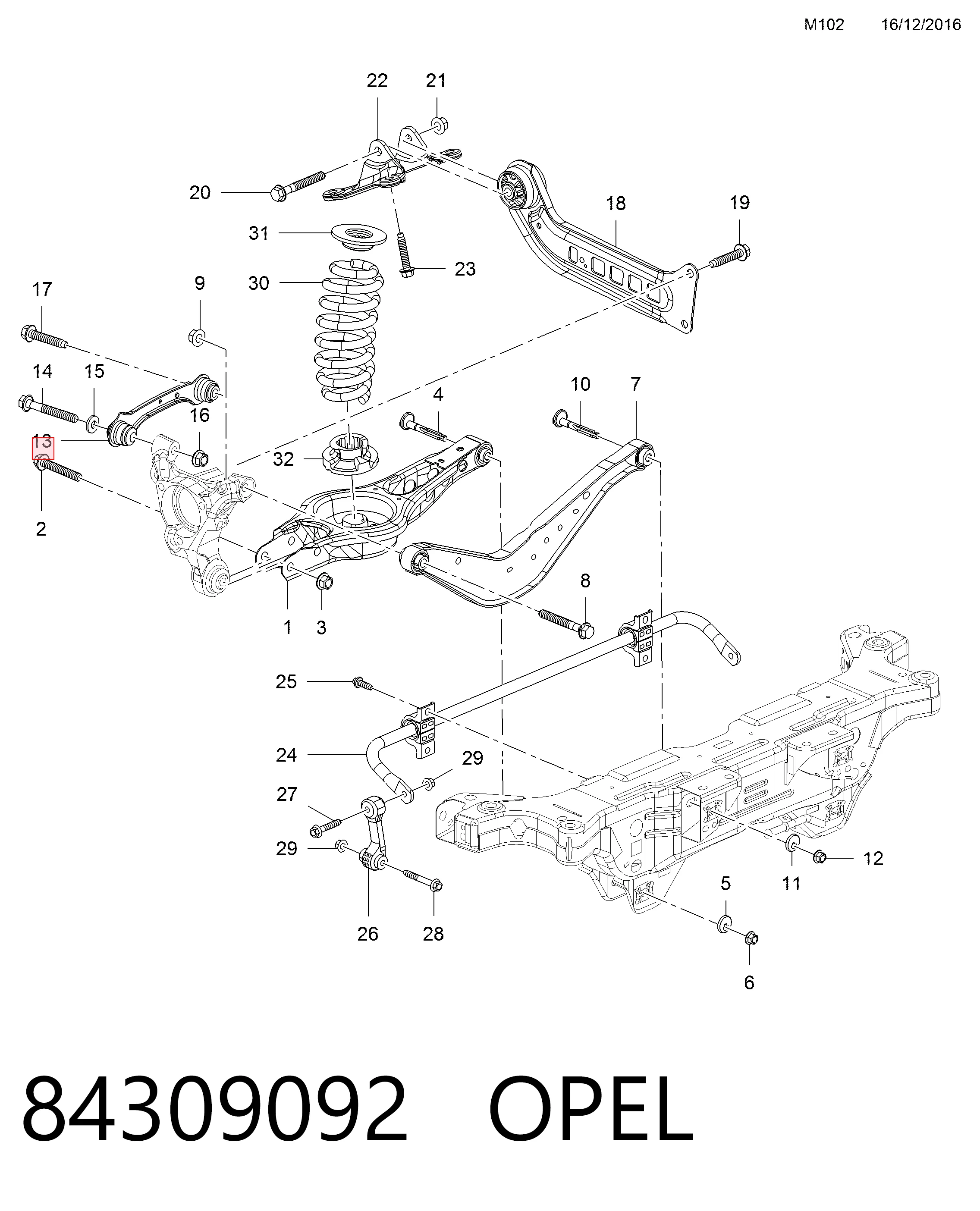Важіль підвіски задній правий Peugeot/Citroen 84309092 ціна, від 31.01 USD