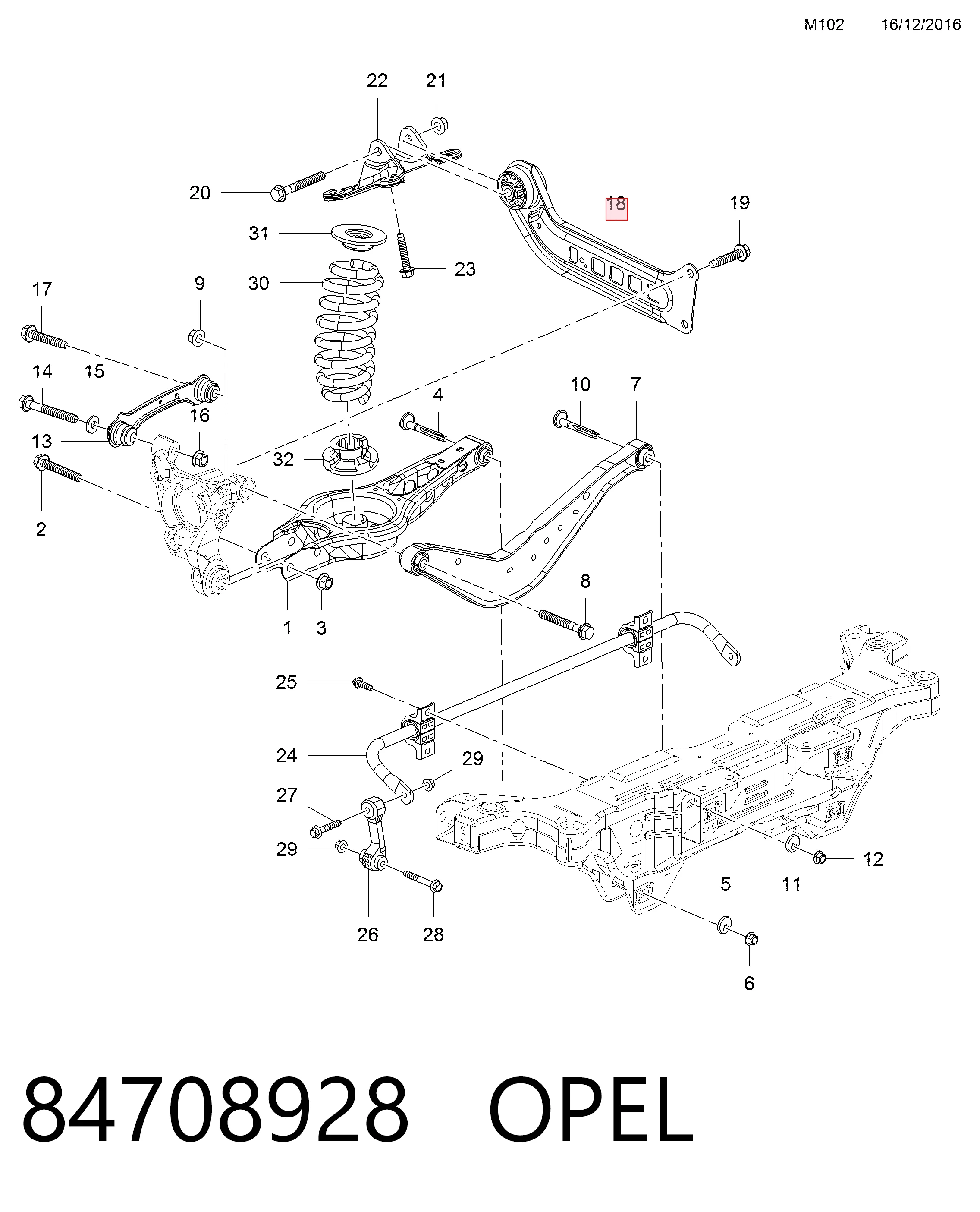 Важіль/тяга задньої підвіски подовжній нижній, лівий Peugeot/Citroen YR00050680 ціна, від 25.68 USD