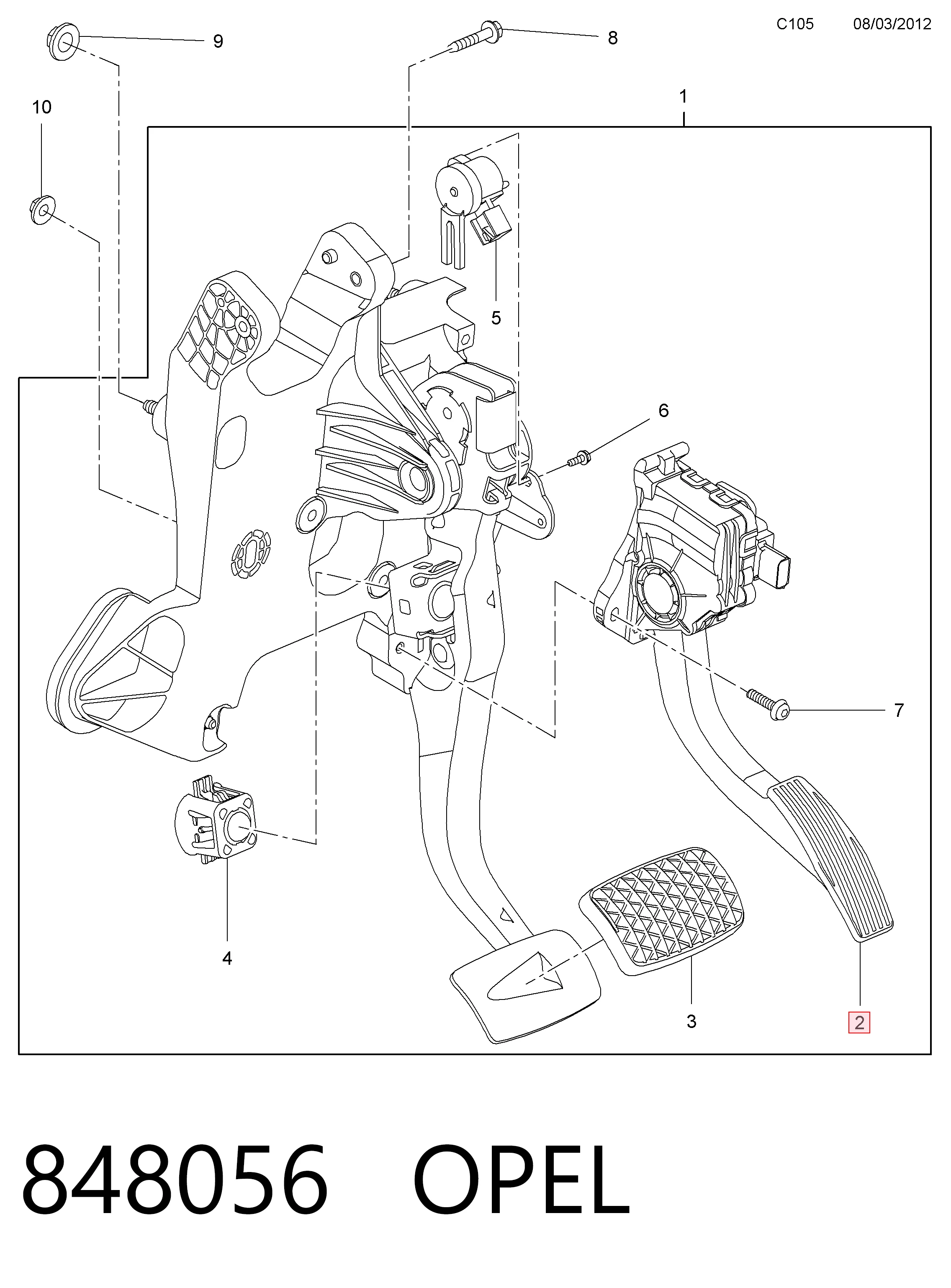 42758409 Peugeot/Citroen Педаль газу (акселератора)