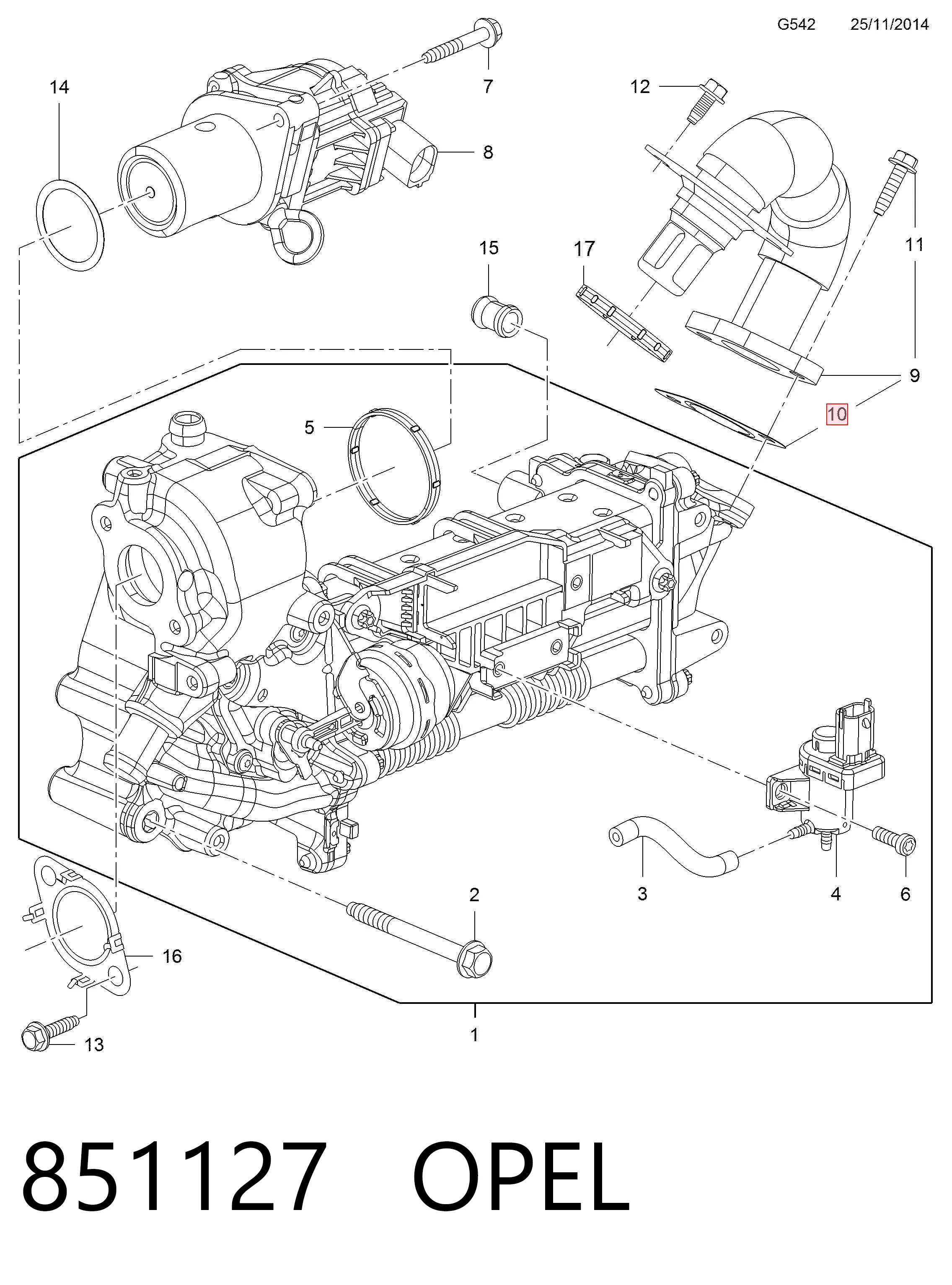 55575360 Peugeot/Citroen Прокладка EGR-клапана рециркуляції