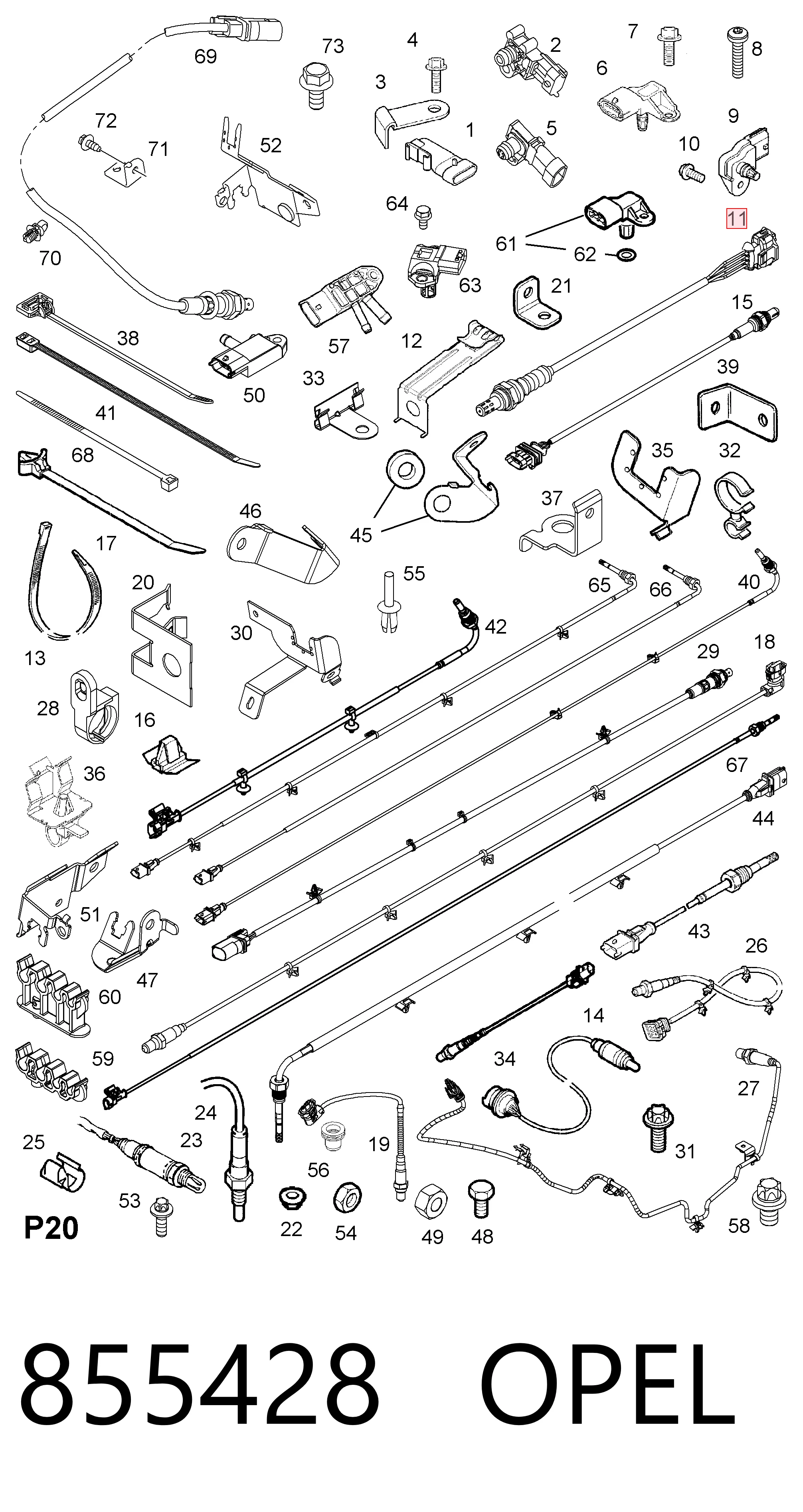 Купити 12571768 Peugeot/Citroen Лямбдазонд, датчик кисню до каталізатора