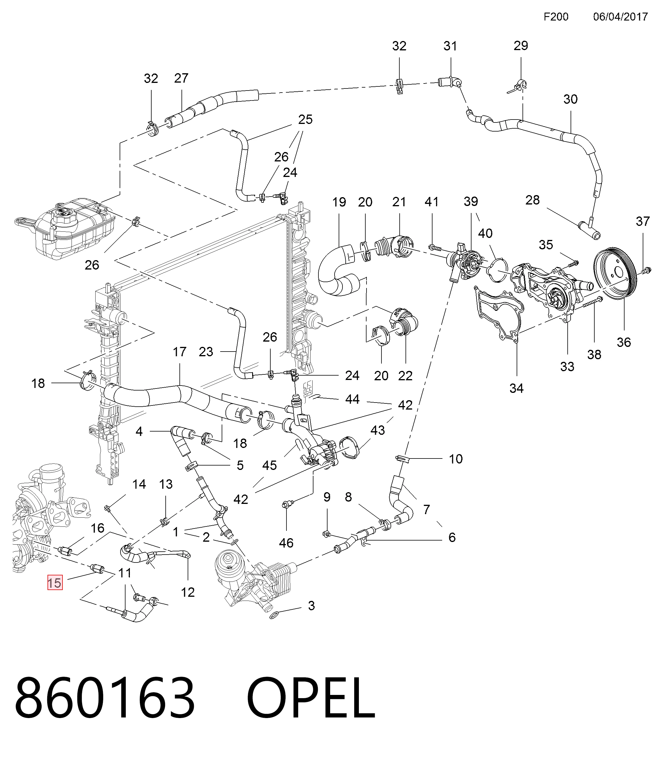 Штуцер шланга охолодження турбіни 860163 General Motors