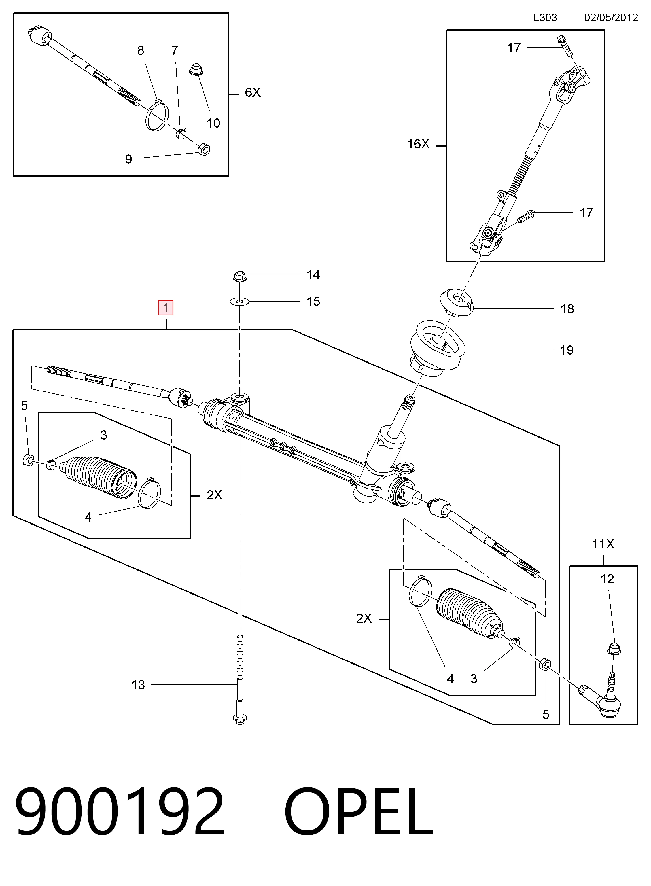 Рульова рейка 95530382 Peugeot/Citroen