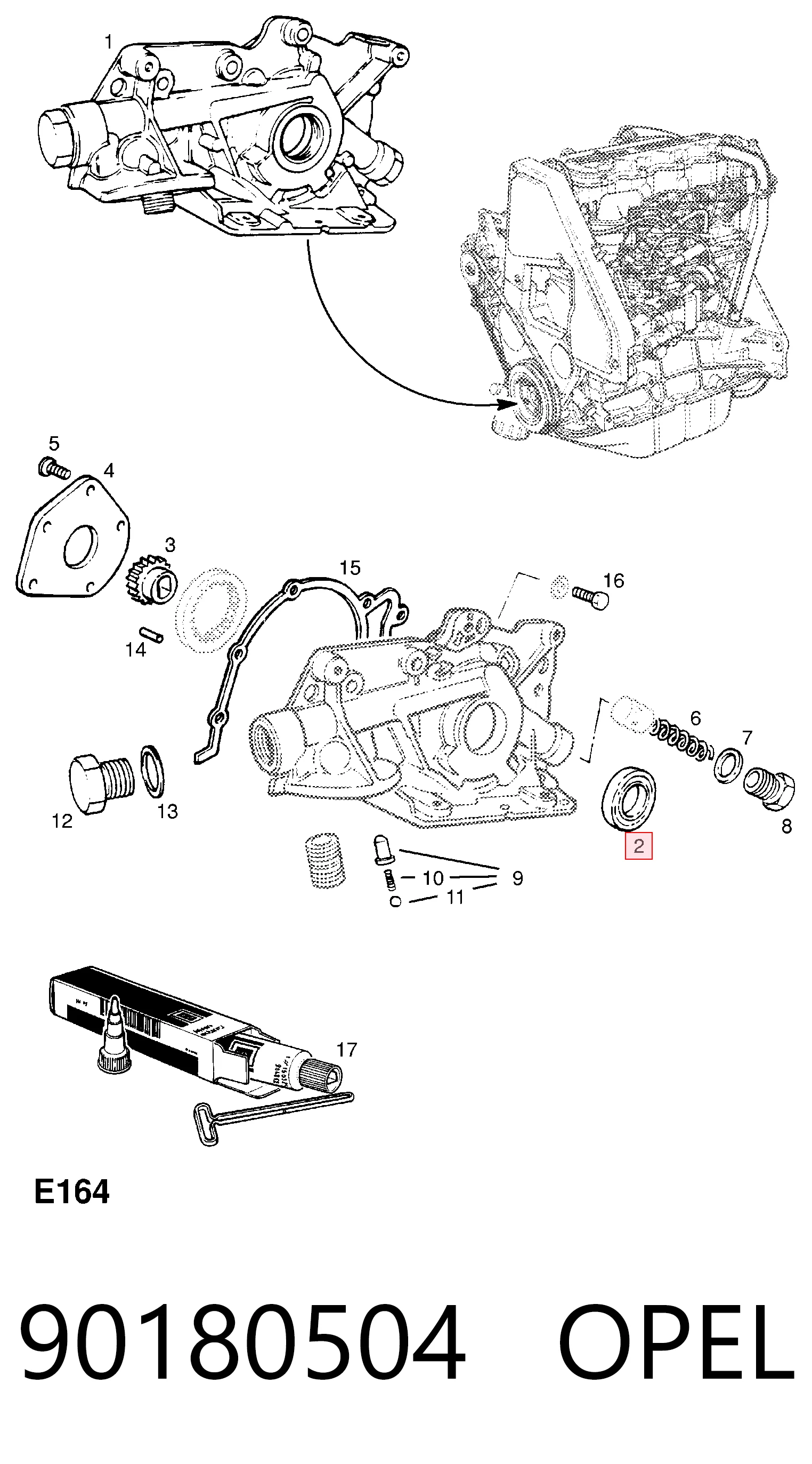 Купити Сальник коленвалу Opel Astra F 51, 52, F35, M35