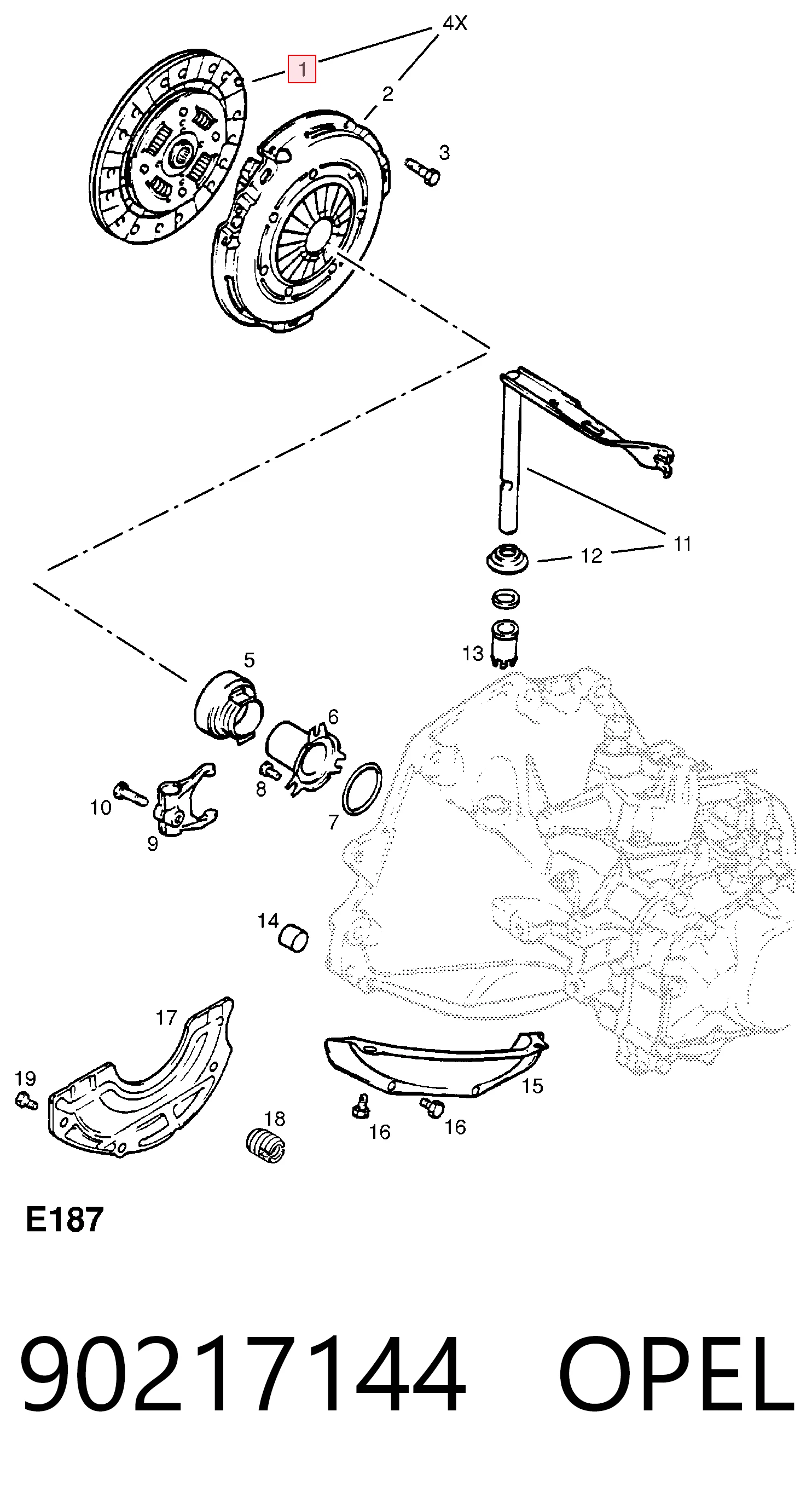 Диск зчеплення на Opel Astra F 51, 52, F35, M35