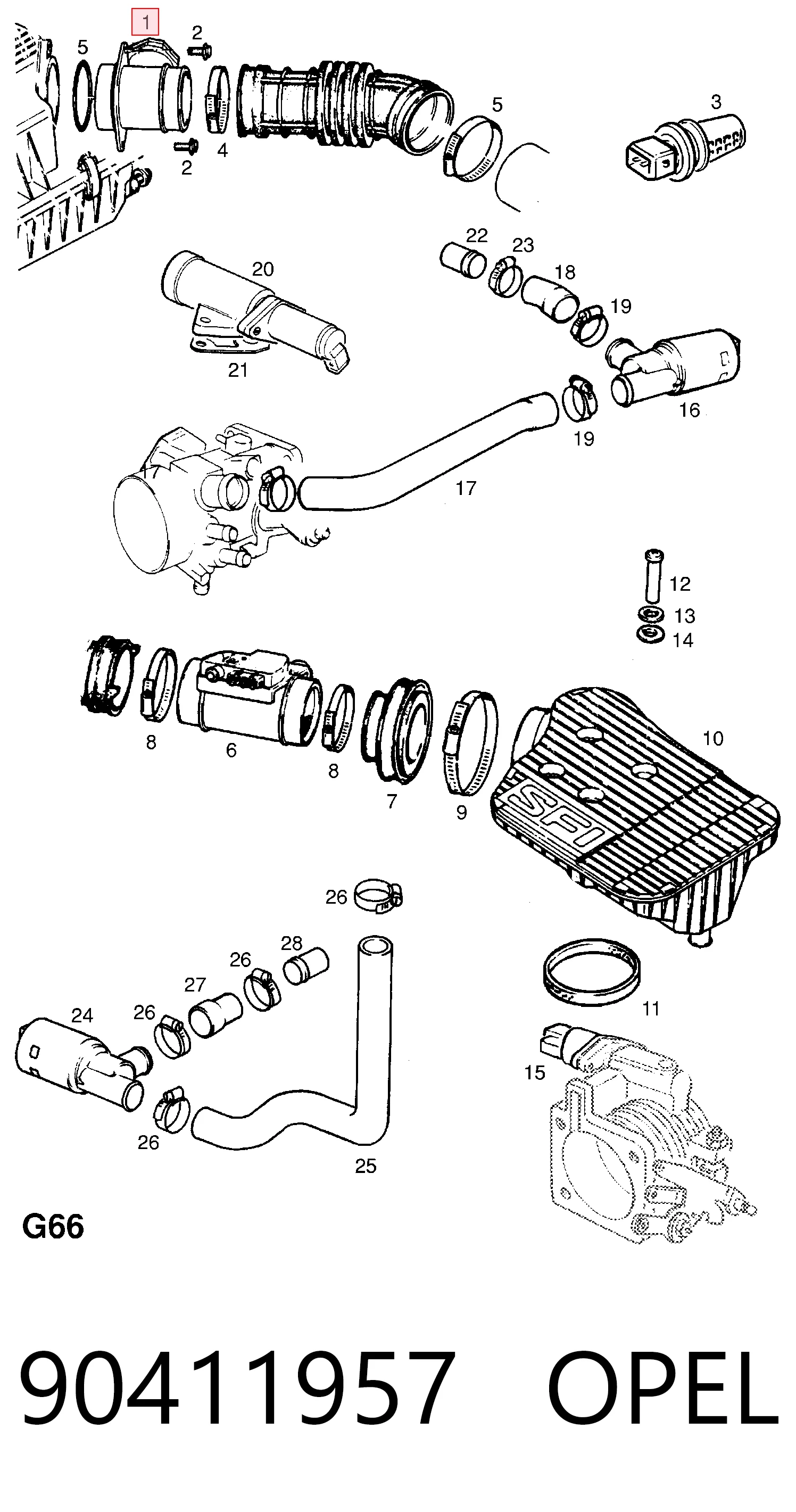 90411957 Opel Датчик витрати повітря
