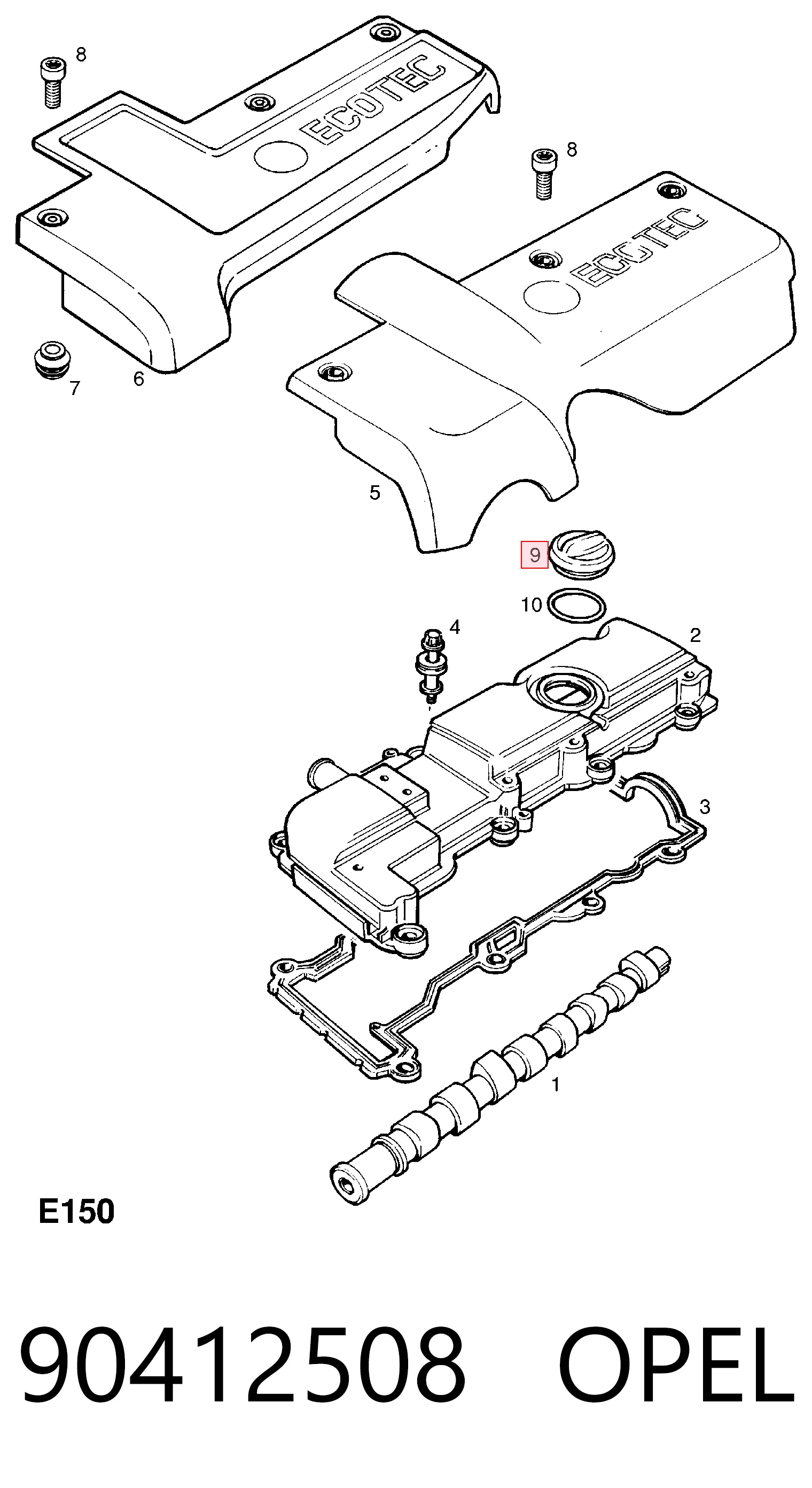 90412508 Opel Кришка маслозаливной горловини