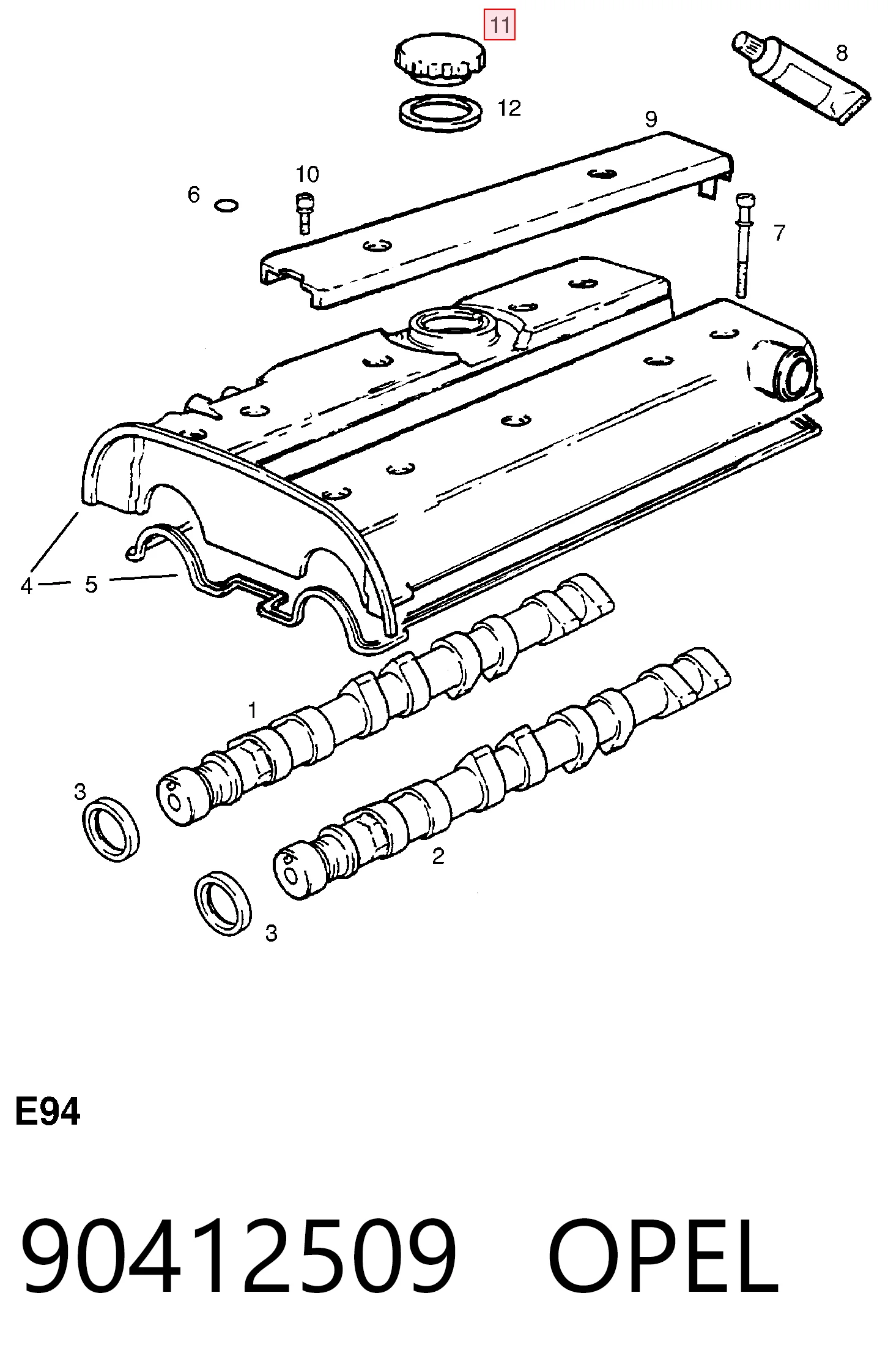 90412509 Opel Кришка маслозаливной горловини