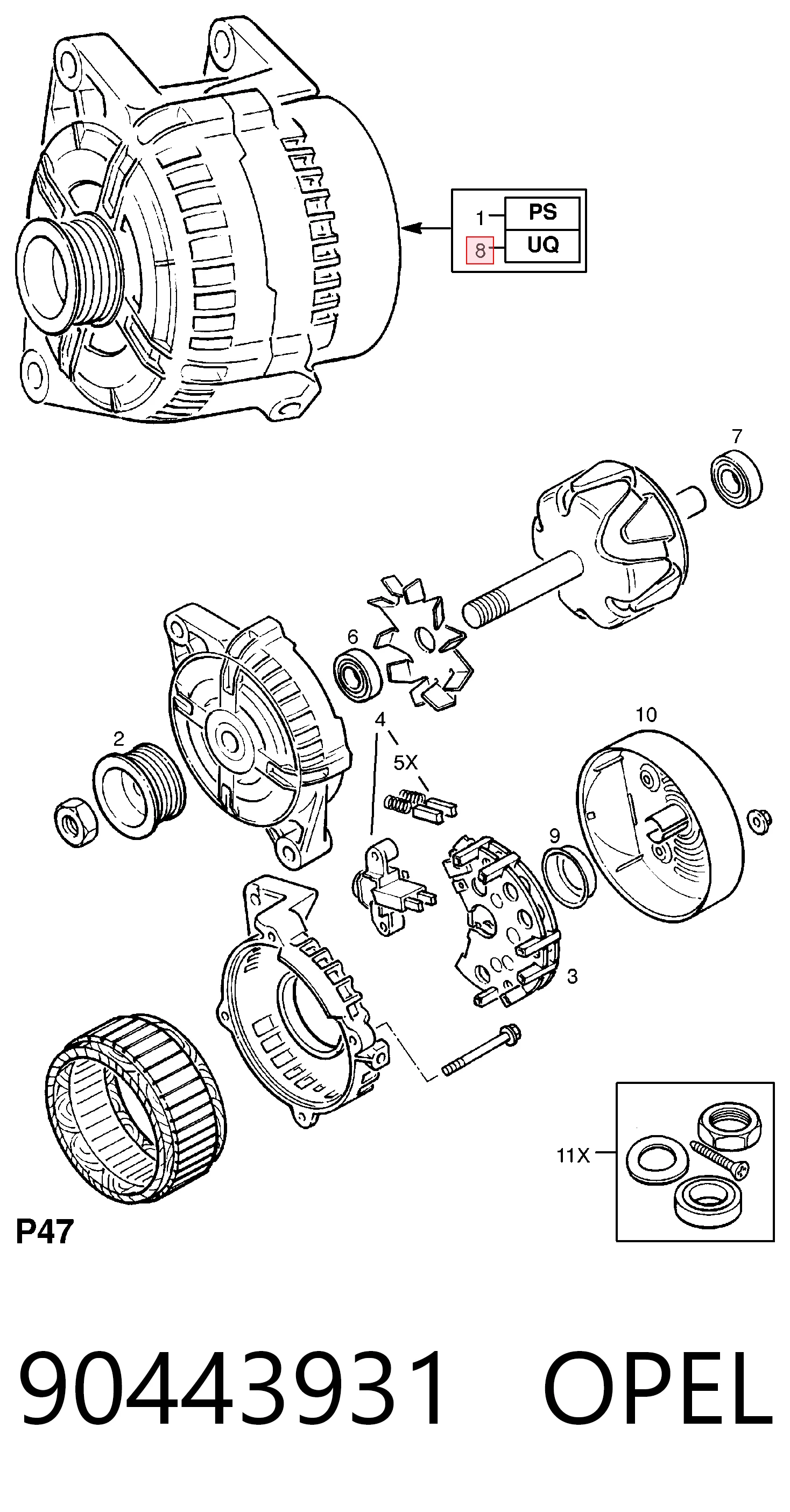 Купити Генератор Opel Astra F 51, 52, F35, M35