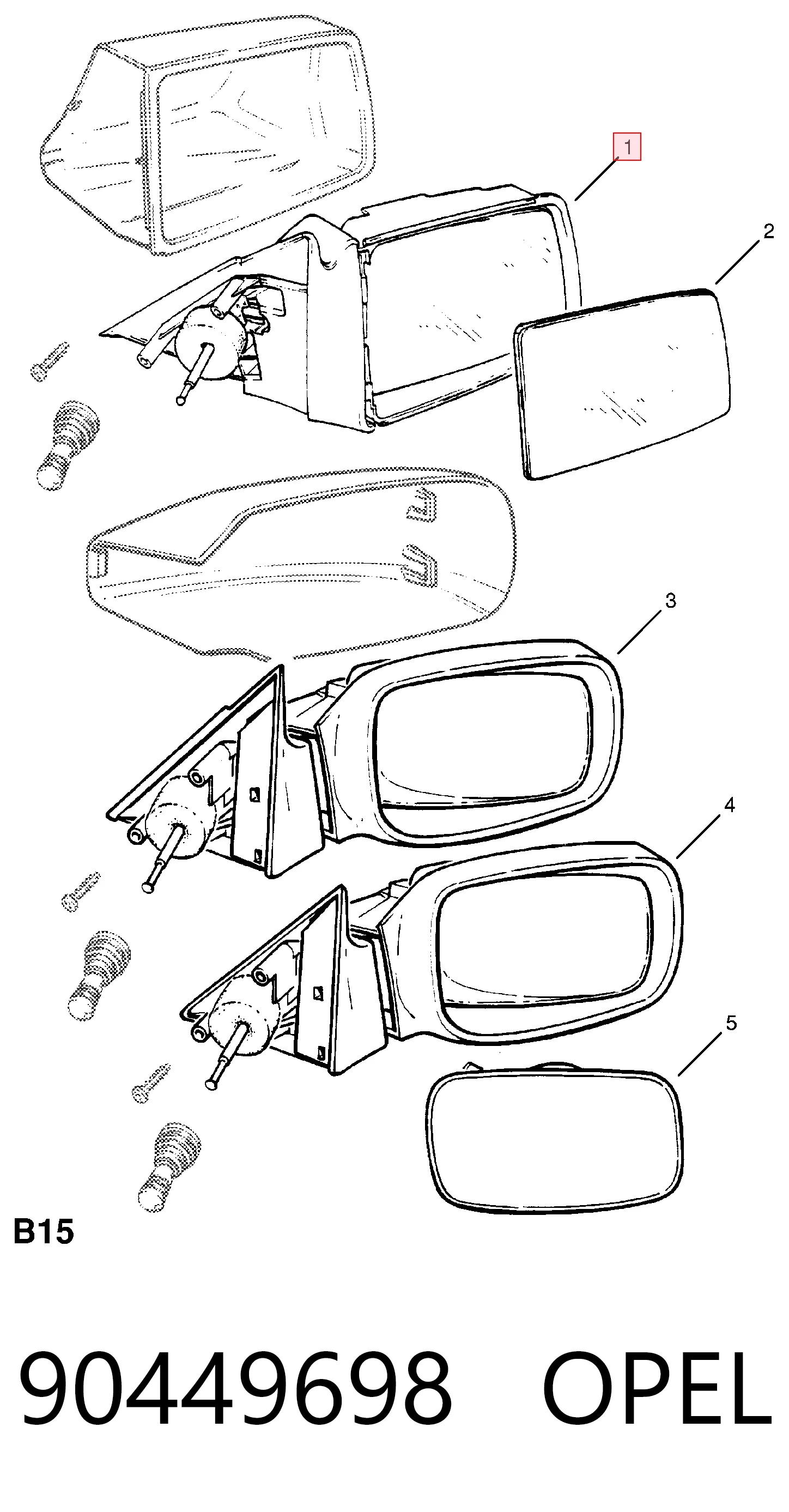 Праве бічне дзеркало General Motors 90442250 ціна, від 8.14 USD