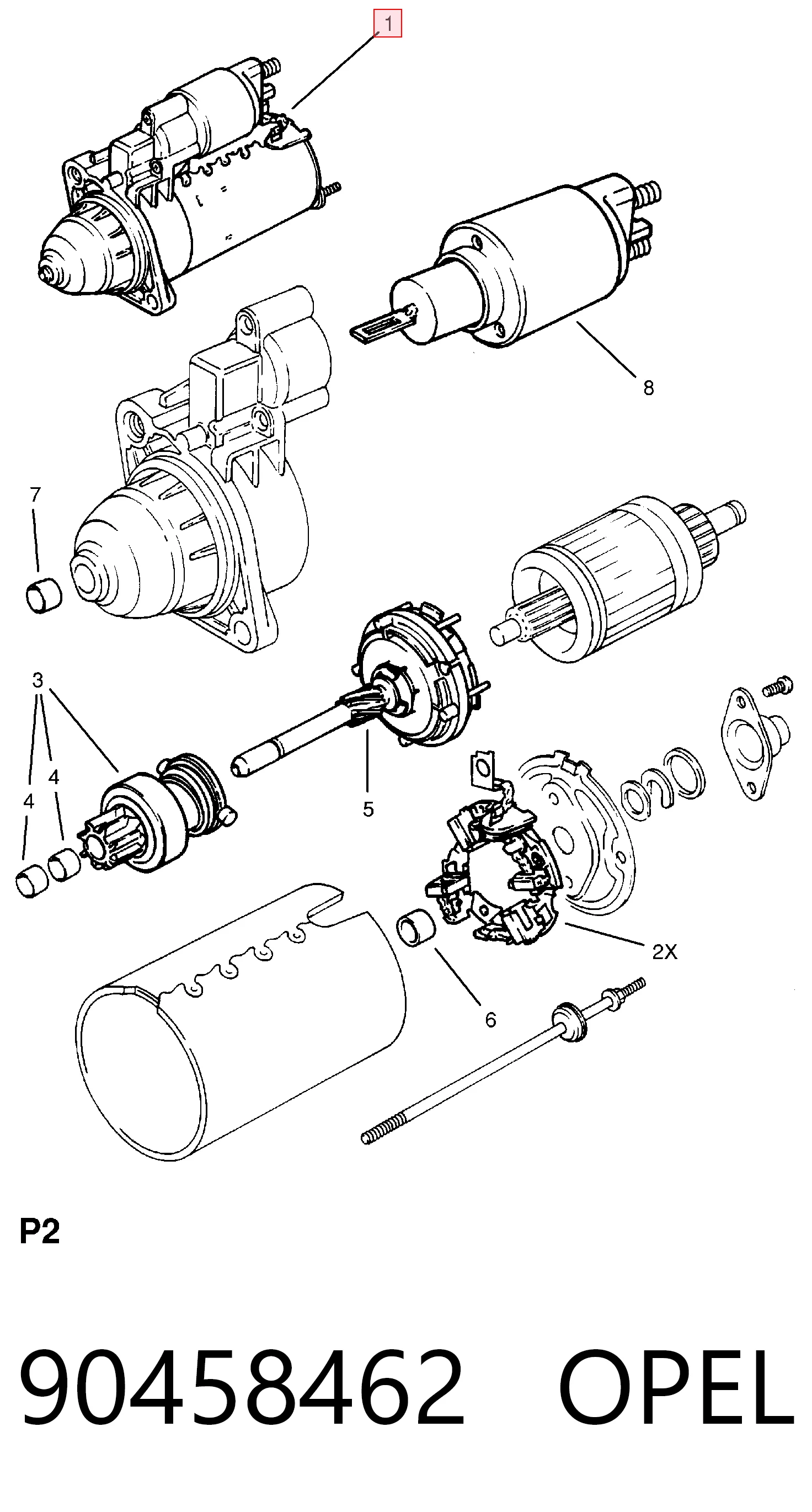 90458462 Opel Стартер двигуна